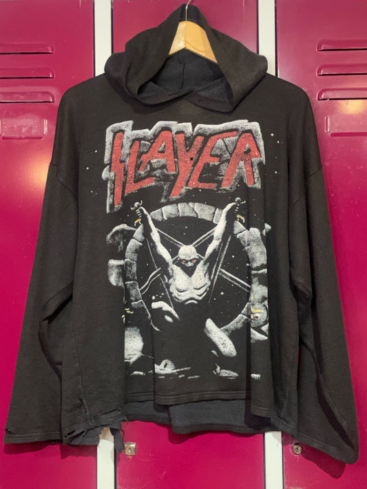 VINTAGE 90s SLAYER MUSICBAND HOODIE  SZ: M