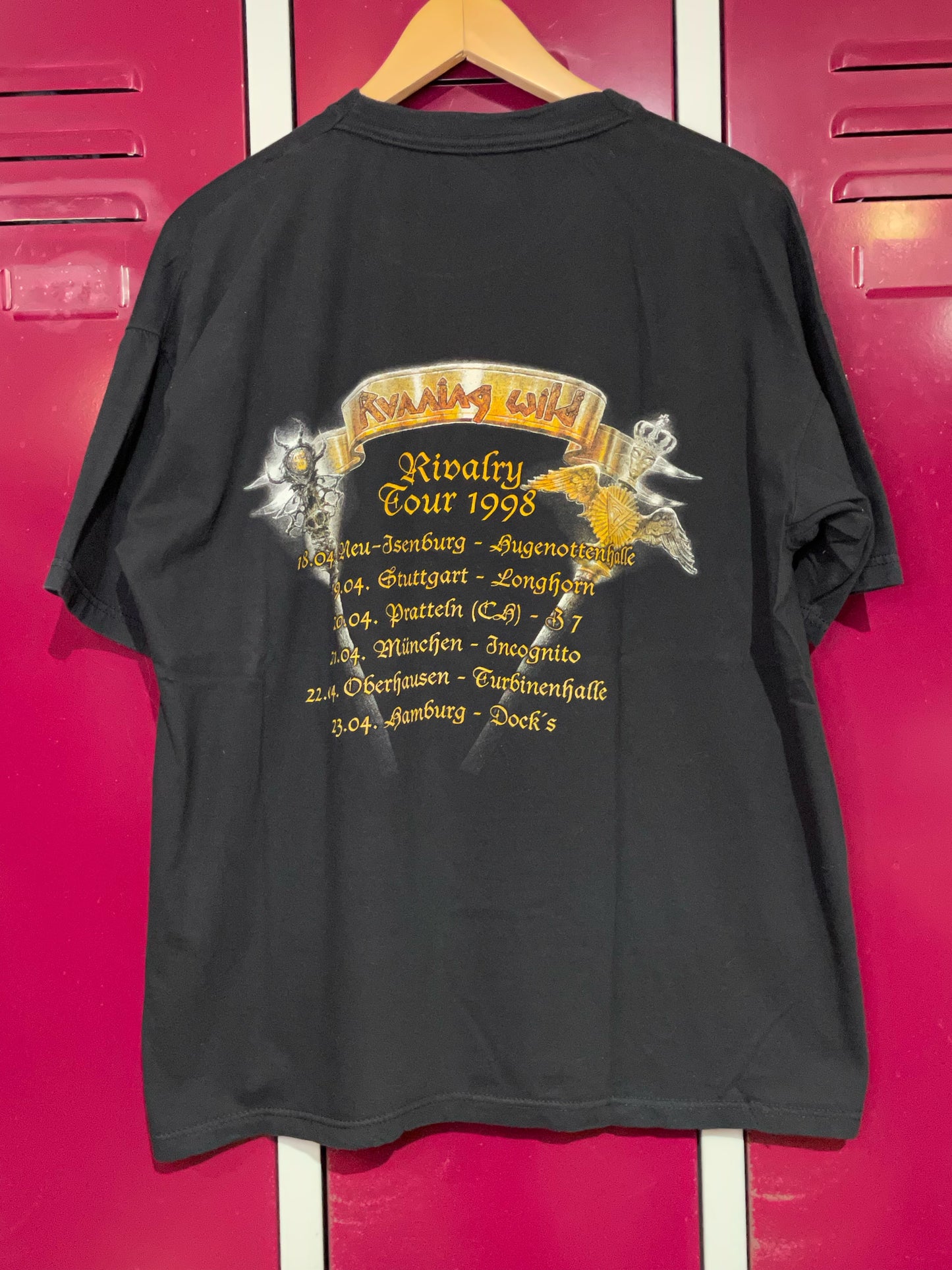 VINTAGE 1998 RUNNING WILD "THE RIVALRY TOUR" MUSICBAND T-SHIRT  SZ: XL