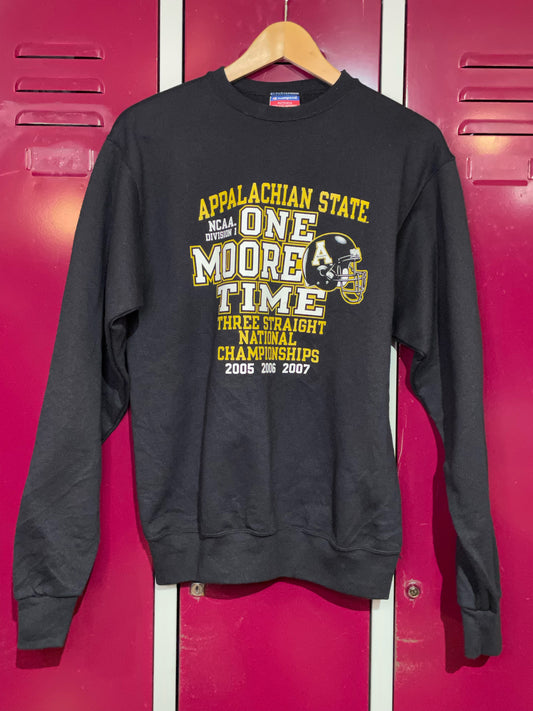 CHAMPION APPALACHAN STATE 00s "ONE MOORE TIME" NCAA CREWNECK SWEATSHIRT  SZ: S