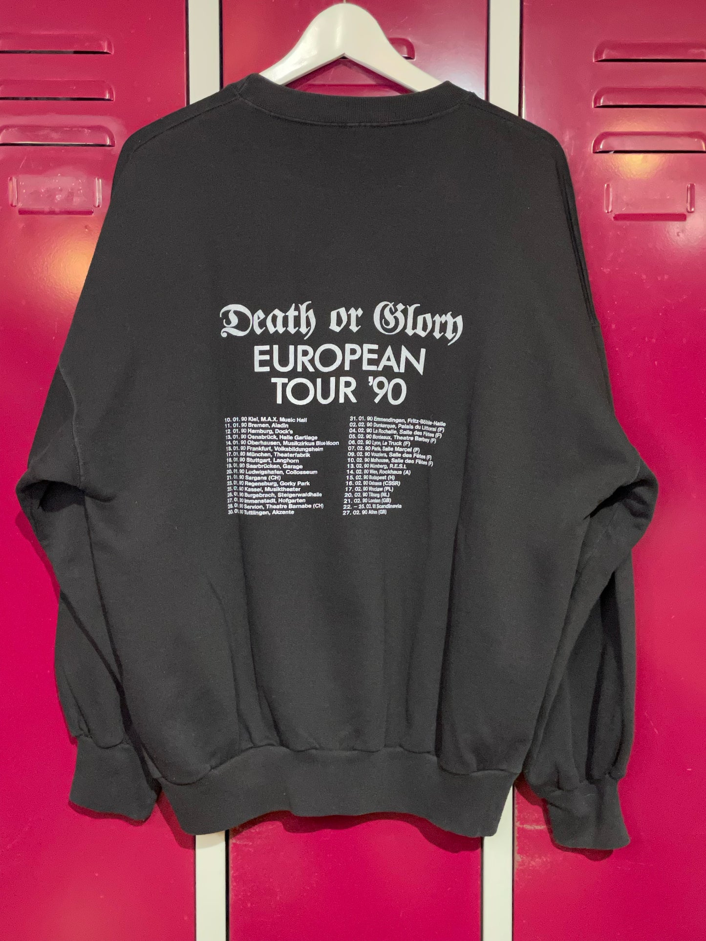 VINTAGE 1990 RUNNING WILD "EUROPEAN TOUR '90" CREWNECK SWEATSHIRT SZ: XL