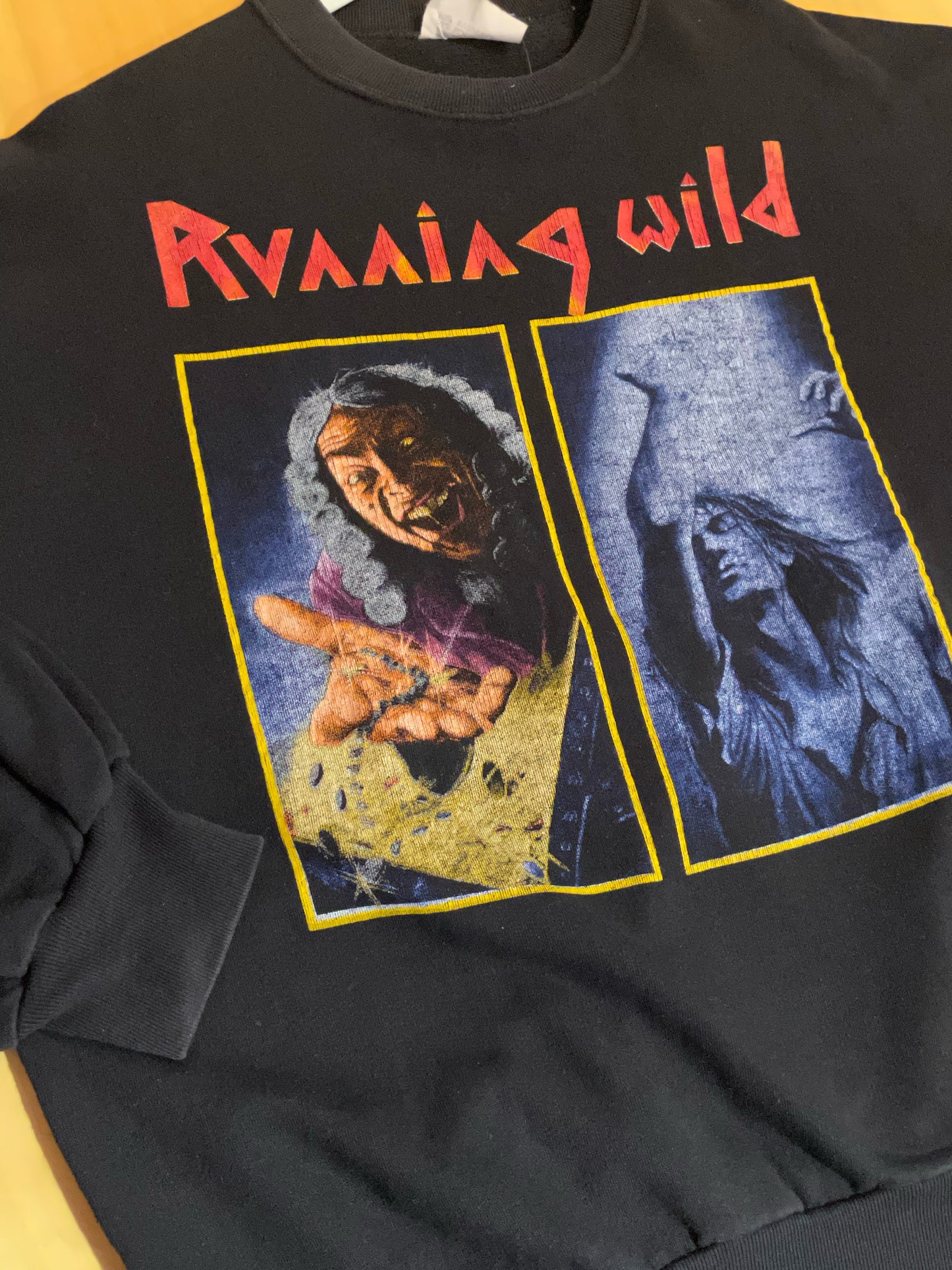 VINTAGE 1990 RUNNING WILD "EUROPEAN TOUR '90" CREWNECK SWEATSHIRT SZ: XL