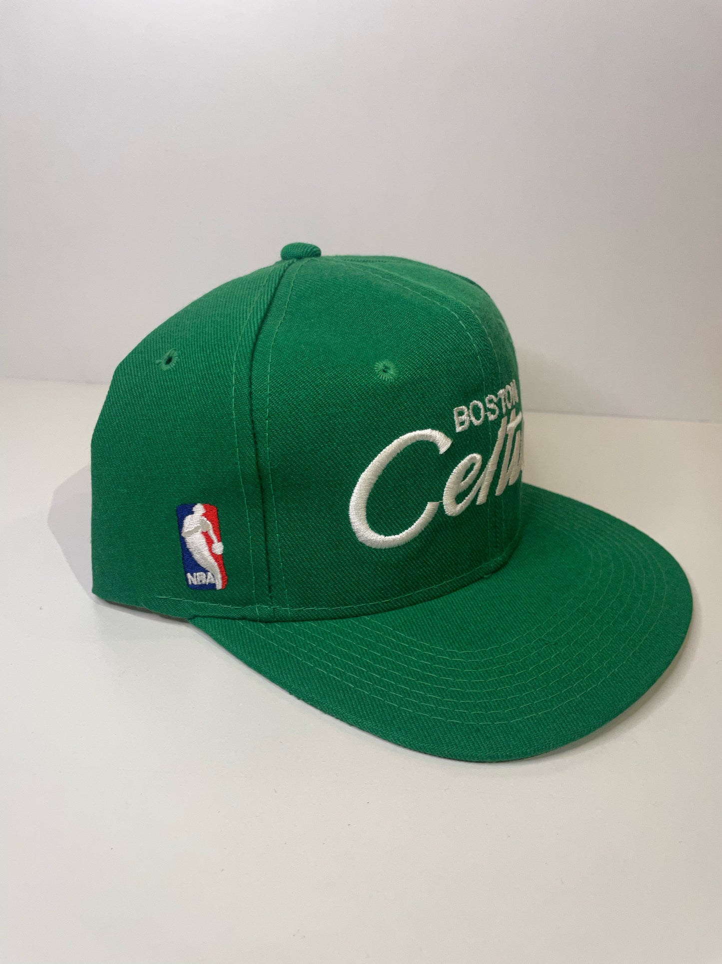 "DS" VINTAGE 90s BOSTON CELTICS SPORTS SPECIALTIES SCRIPT SNAPBACK HAT