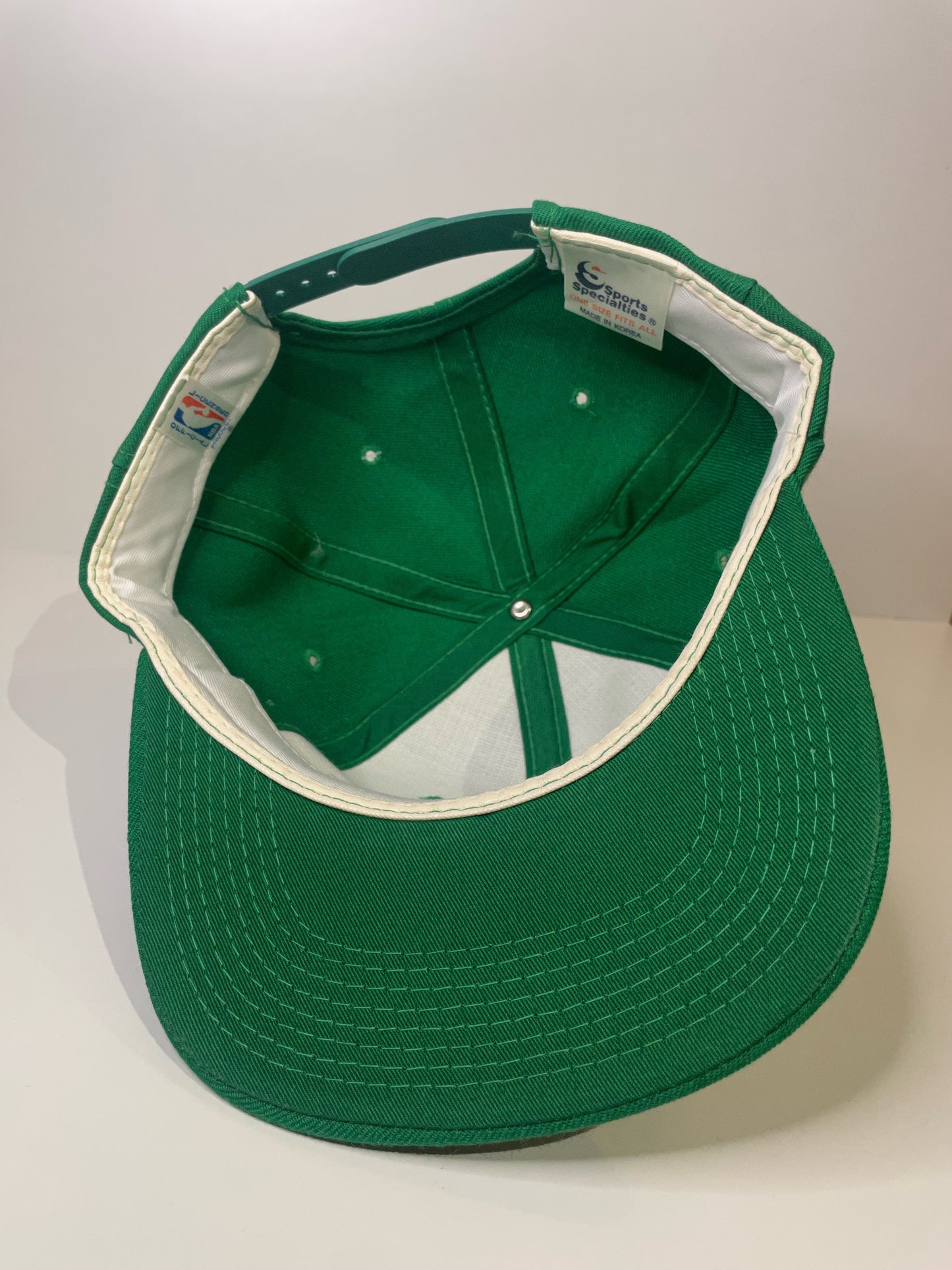 "DS" VINTAGE 90s BOSTON CELTICS SPORTS SPECIALTIES SCRIPT SNAPBACK HAT