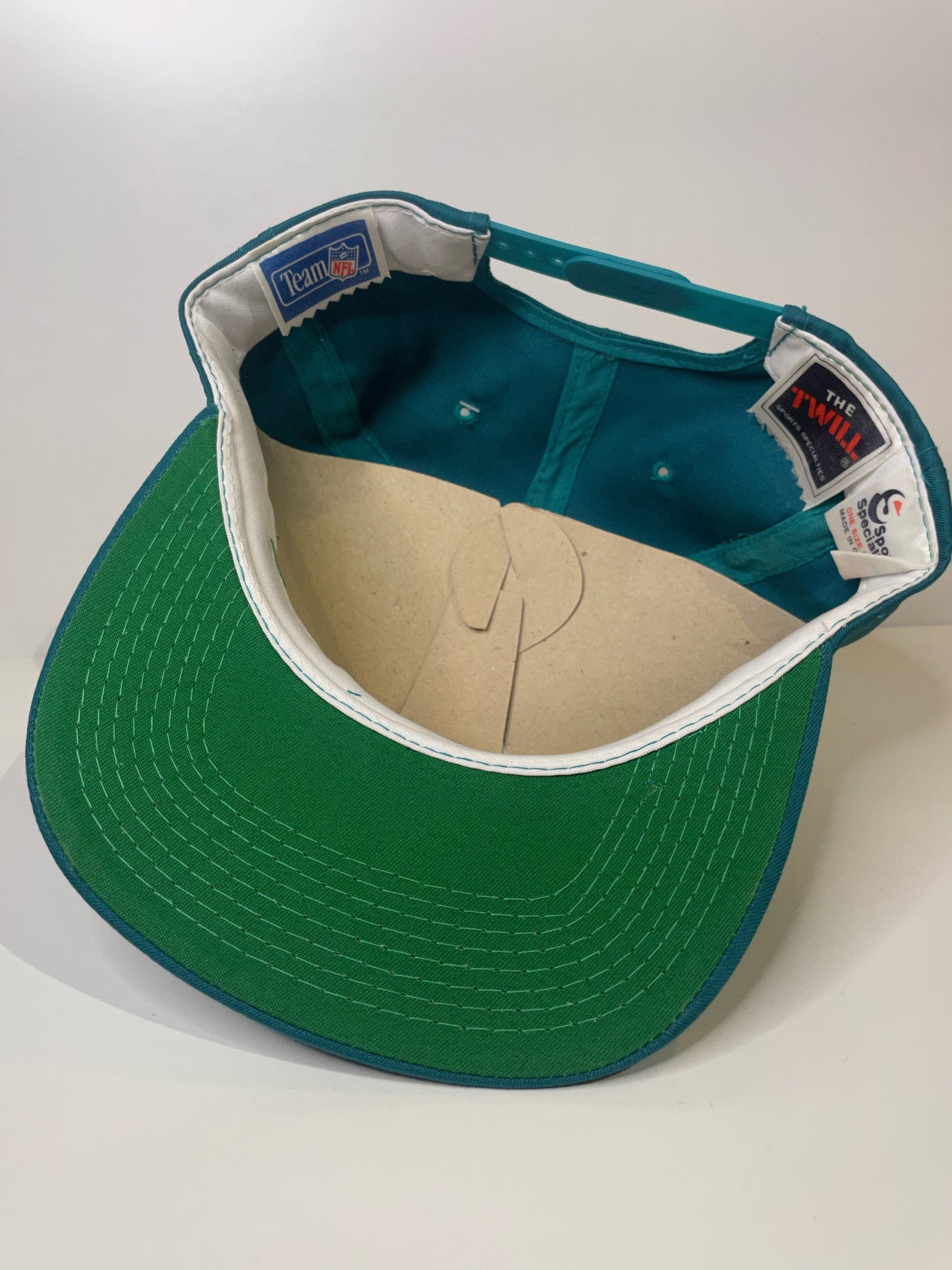 "DS" VINTAGE 90s MIAMI DOLPHINS SPORTS SPECIALTIES SCRIPT SNAPBACK HAT