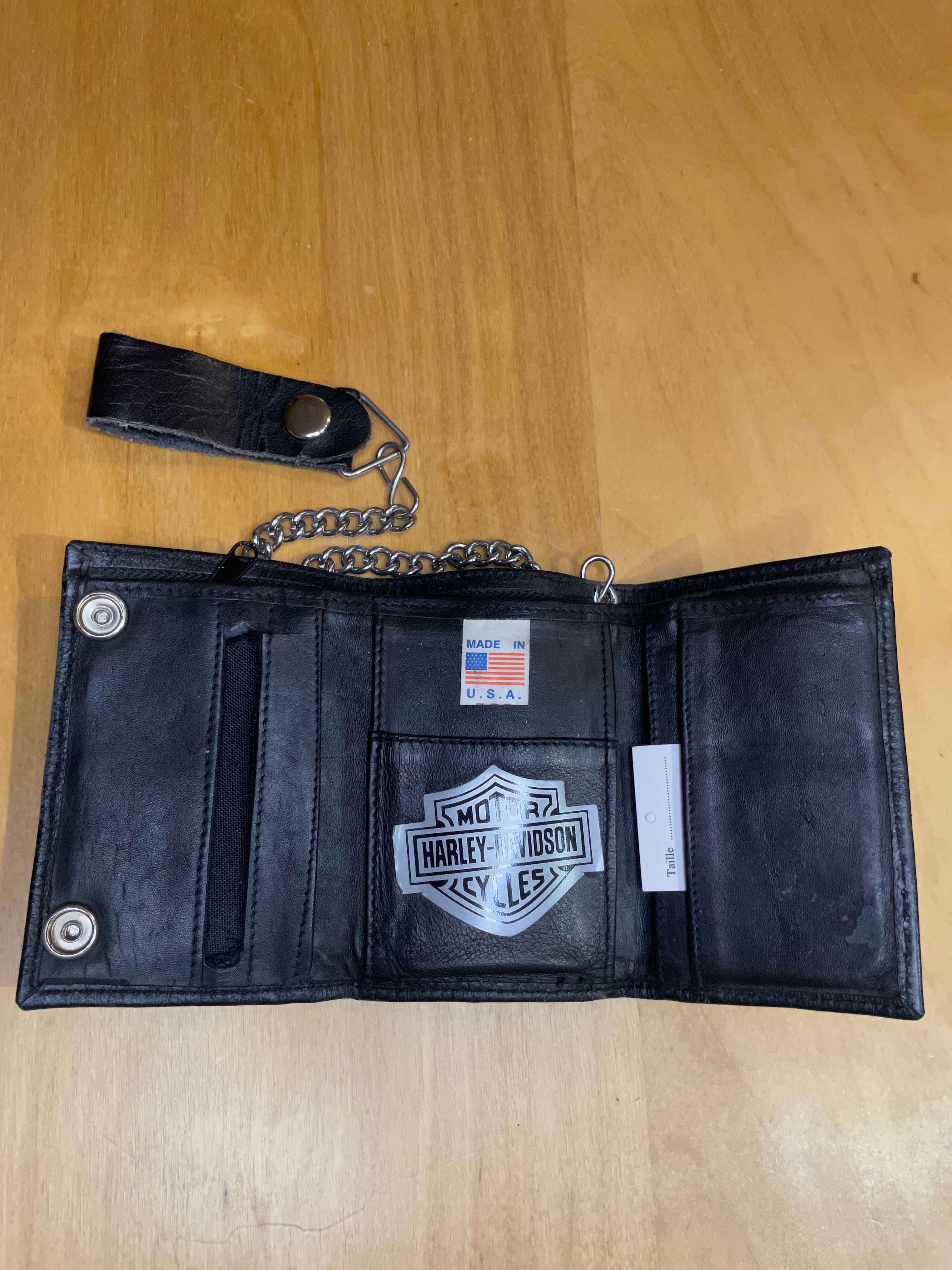 VINTAGE HARLEY DAVIDSON MOTORCYCLES LEATHER BIKER WALLET – Stay