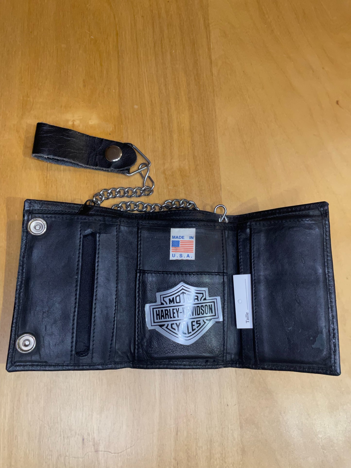 VINTAGE HARLEY DAVIDSON MOTORCYCLES LEATHER BIKER WALLET