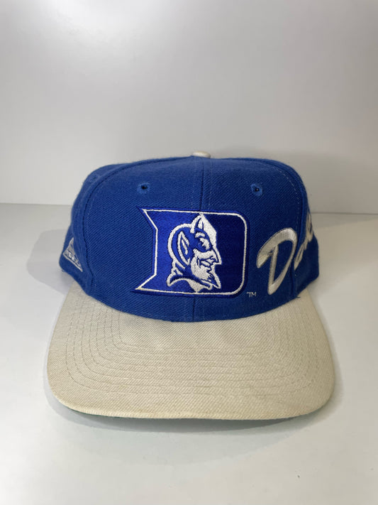 VINTAGE 90s DUKE BLUE DEVILS APEX ONE SNAPBACK CAP HAT