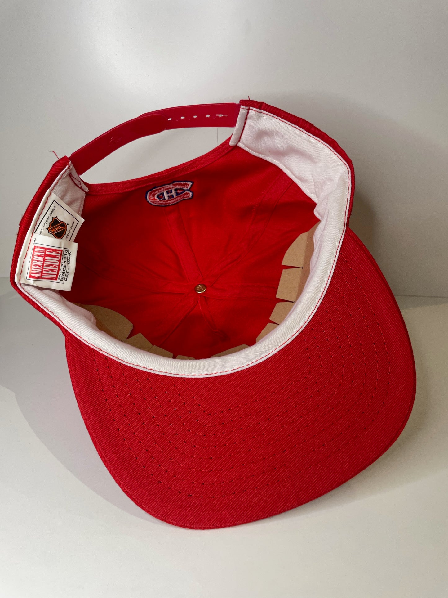 VINTAGE 90s MONTREAL CANADIENS AMERICAN NEEDLE SNAPBACK CAP HAT