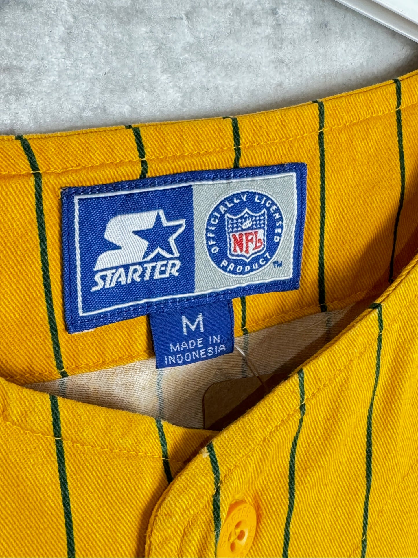 VINTAGE 90s GREEN BAY PACKERS PINSTRIPE MLB BASEBALL JERSEY  SZ: M