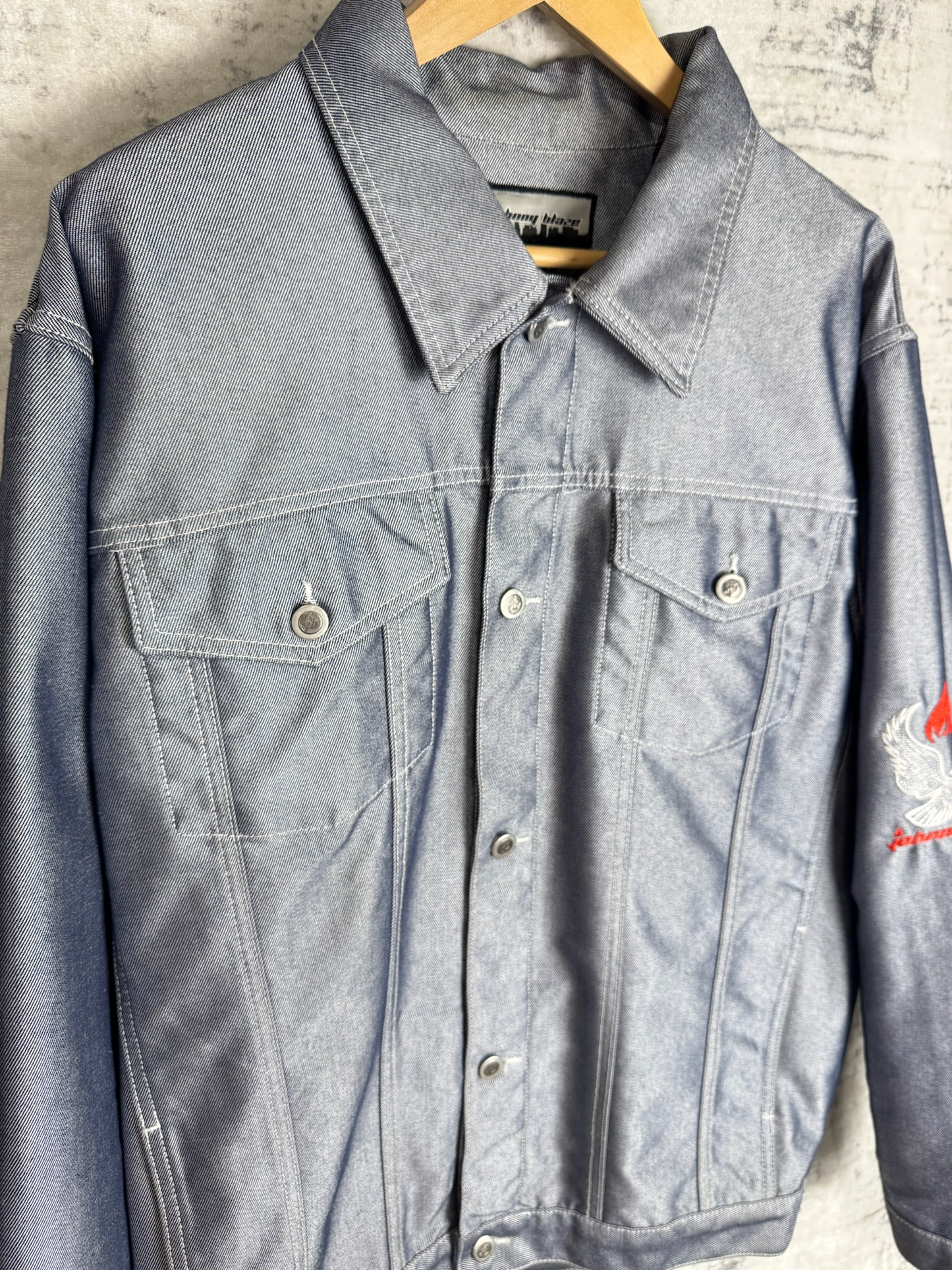 Y2K JOHNNY BLAZE "EAGLE" DENIM JACKET  SZ: L