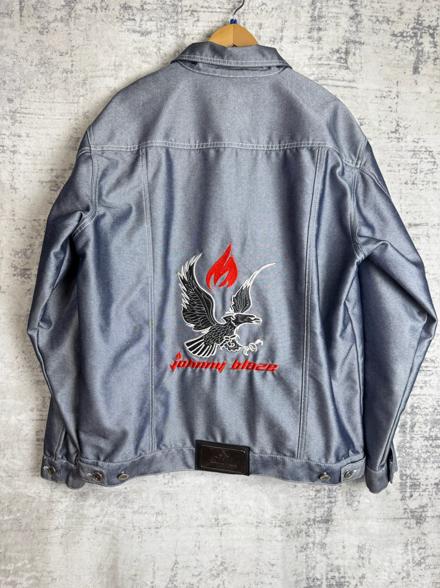 Y2K JOHNNY BLAZE "EAGLE" DENIM JACKET  SZ: L