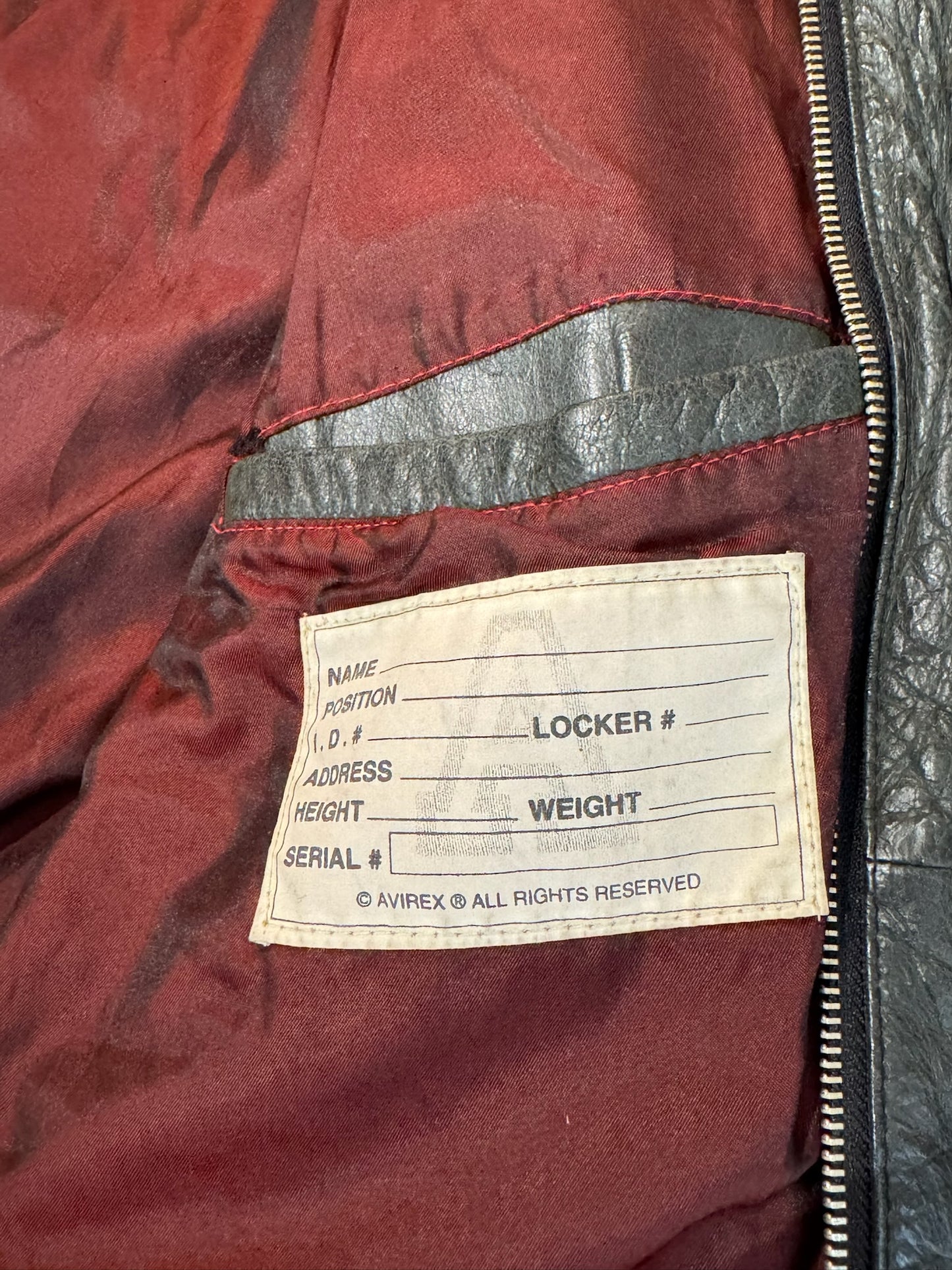 VINTAGE 90s AVIREX "VISALIA BIG BATS" LEATHER VARSITY JACKET SZ: M