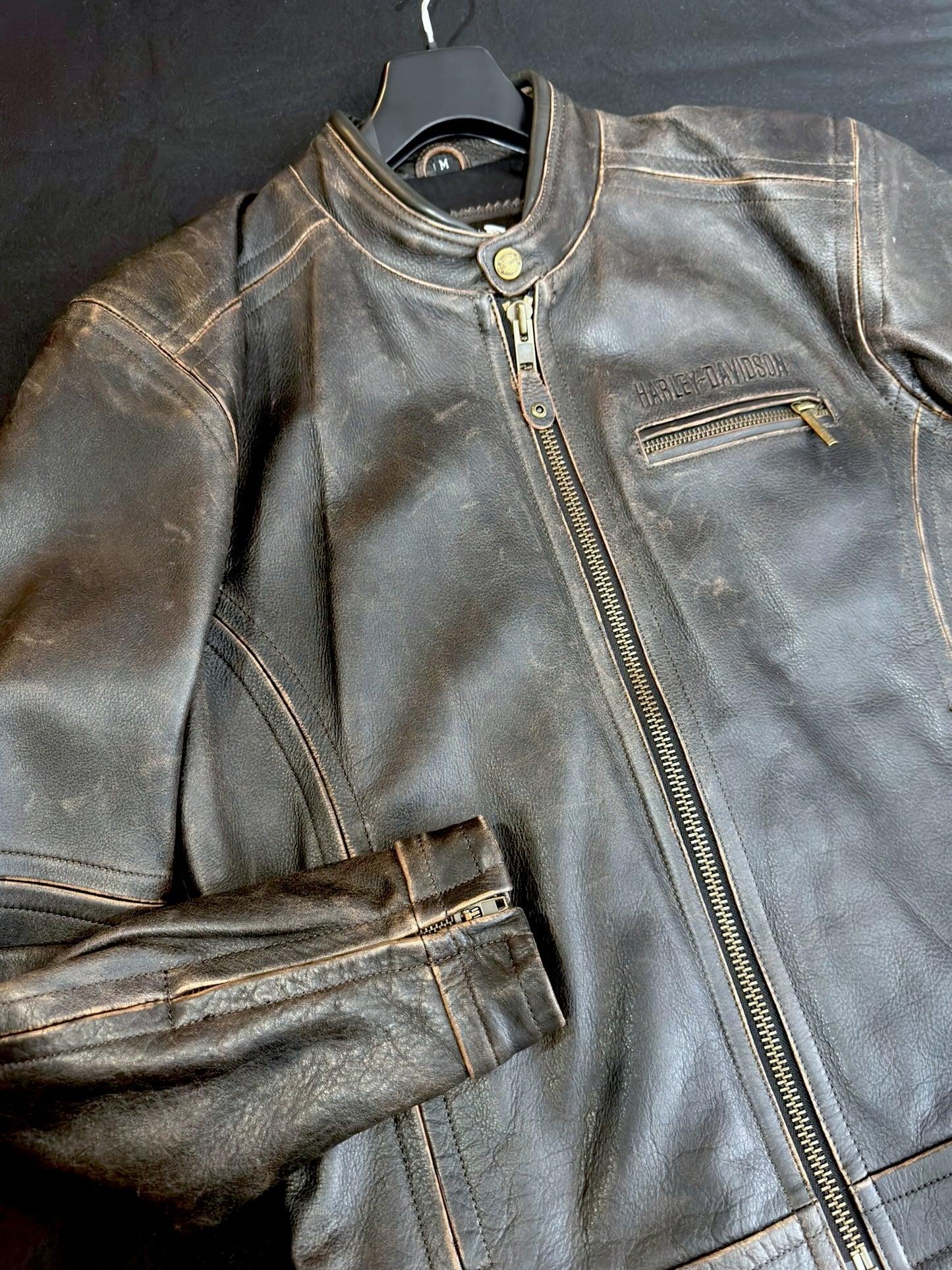 HARLEY DAVIDSON MOTORCYCLE BIKER JACKET SZ: M