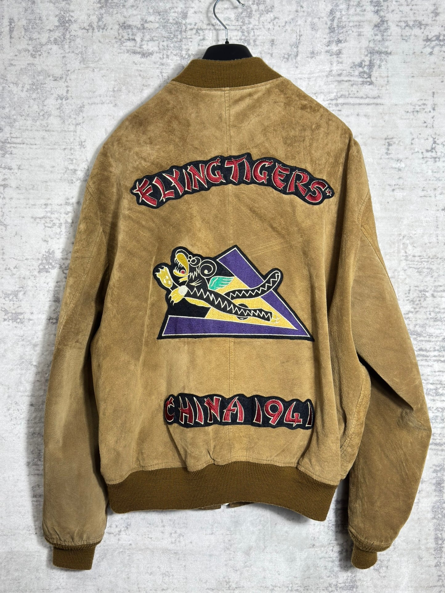 VINTAGE 80s AVIREX OFFICER'S "FLYING TIGERS-CHINA 1941" O'COAT FIELD JACKET SZ: L