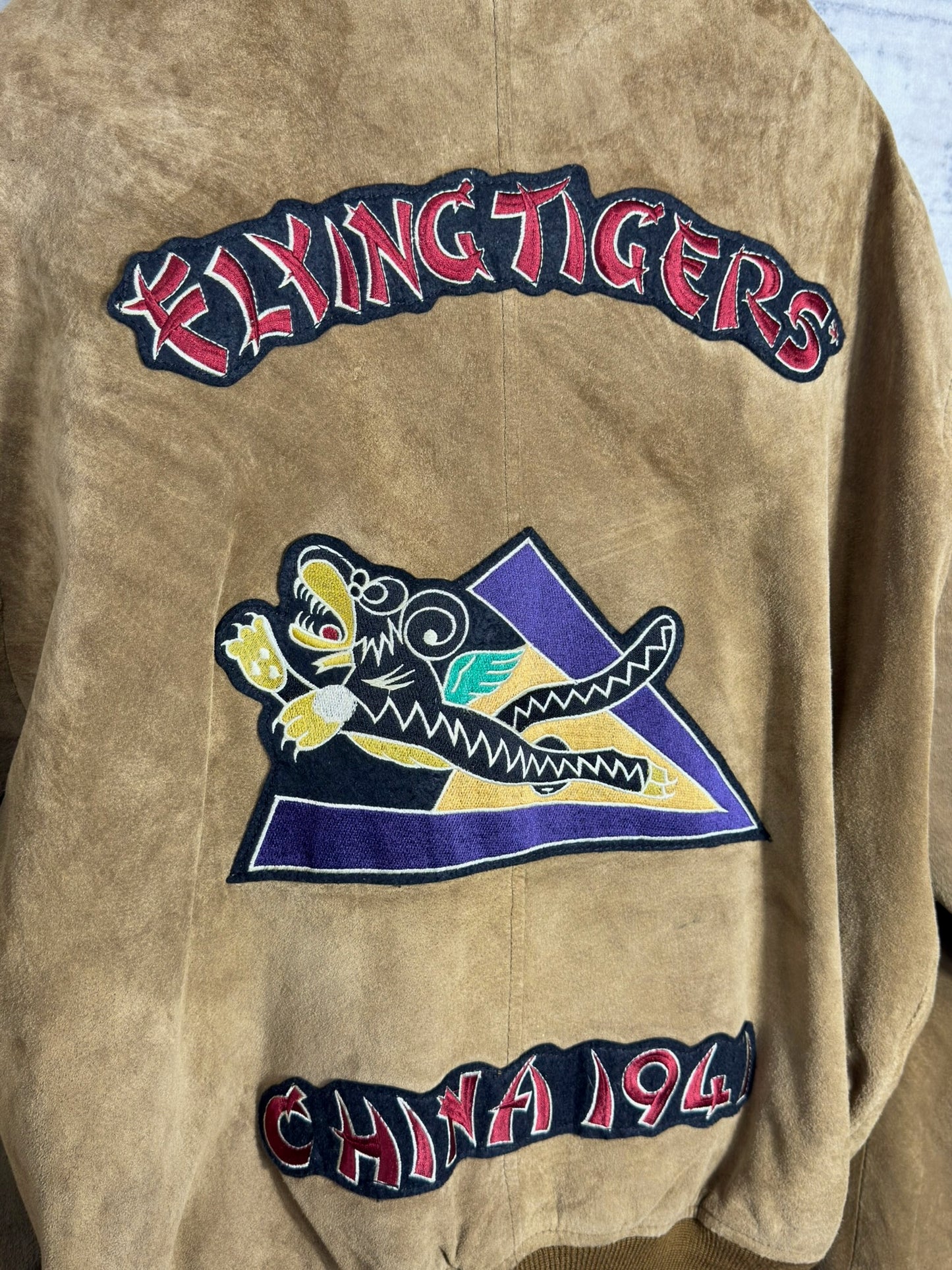 VINTAGE 80s AVIREX OFFICER'S "FLYING TIGERS-CHINA 1941" O'COAT FIELD JACKET SZ: L