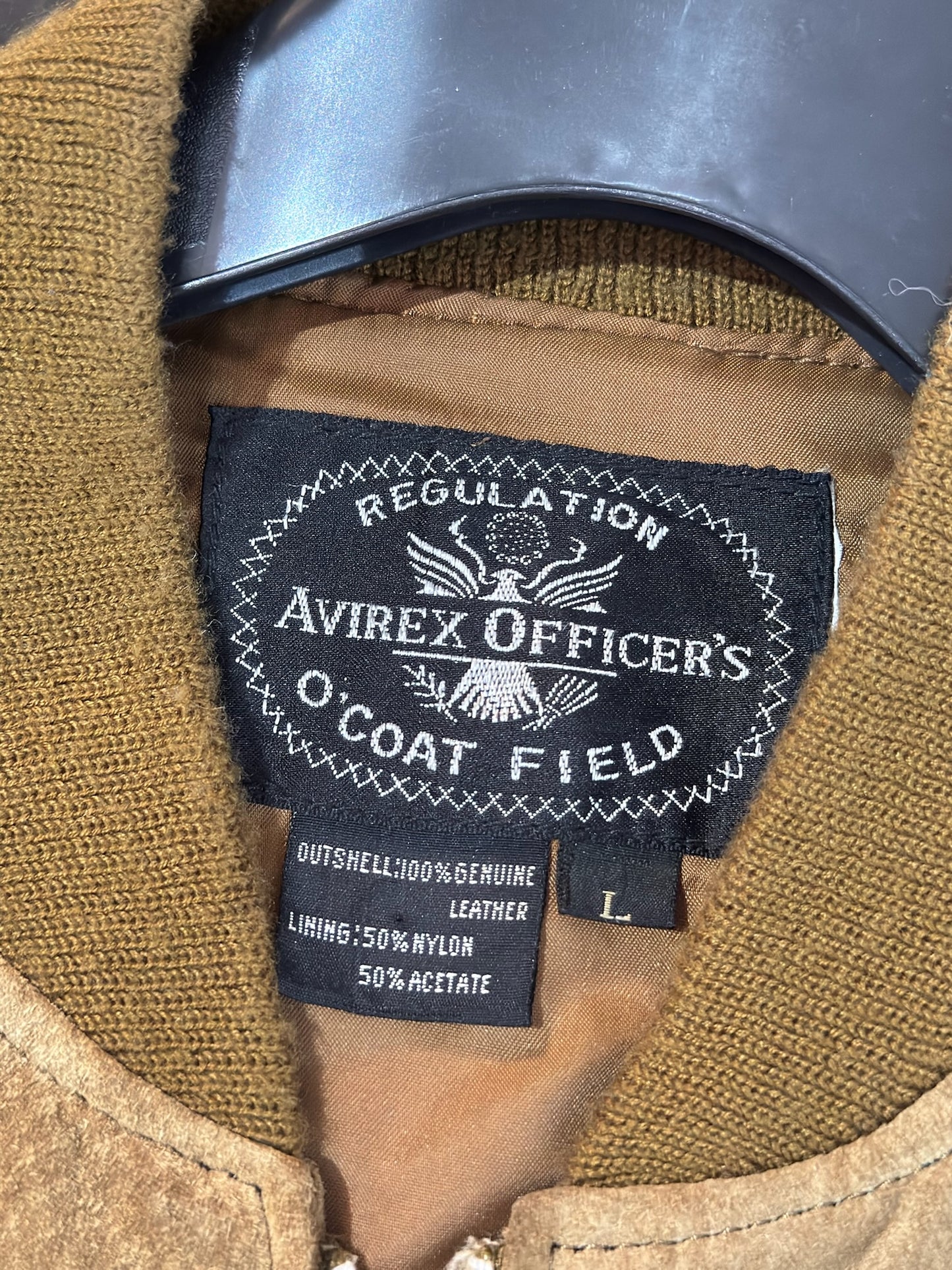 VINTAGE 80s AVIREX OFFICER'S "FLYING TIGERS-CHINA 1941" O'COAT FIELD JACKET SZ: L