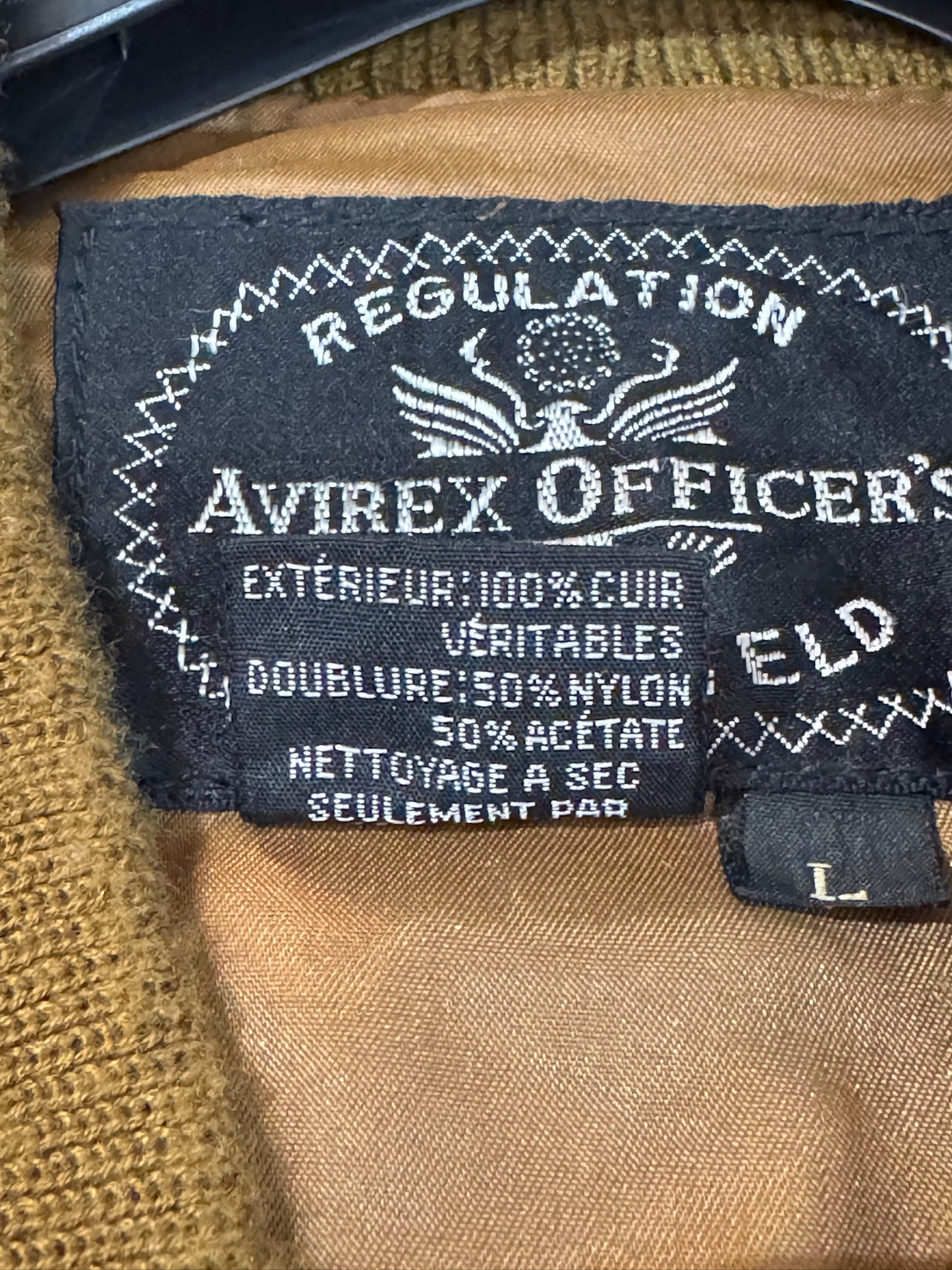 VINTAGE 80s AVIREX OFFICER'S "FLYING TIGERS-CHINA 1941" O'COAT FIELD JACKET SZ: L