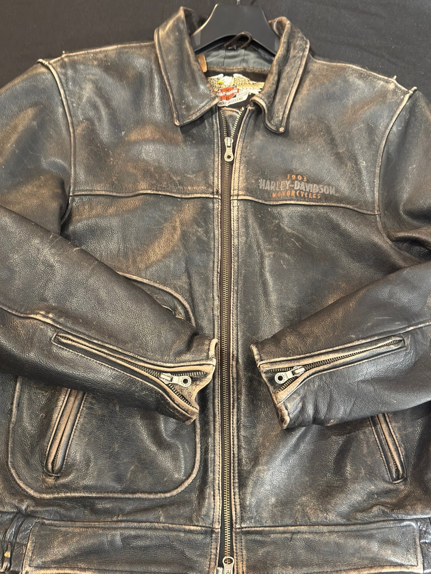 HARLEY DAVIDSON MOTORCYCLE BIKER JACKET SZ: L