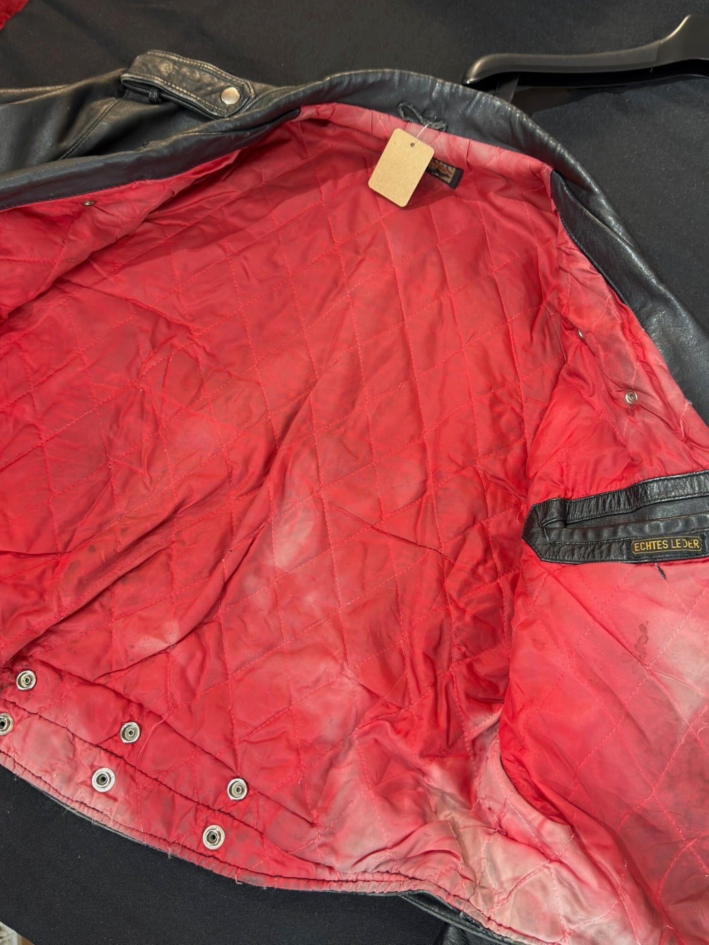 VINTAGE 80s CUT BACK MOTORCYCLE BIKER LEATHER JACKET  SZ: S