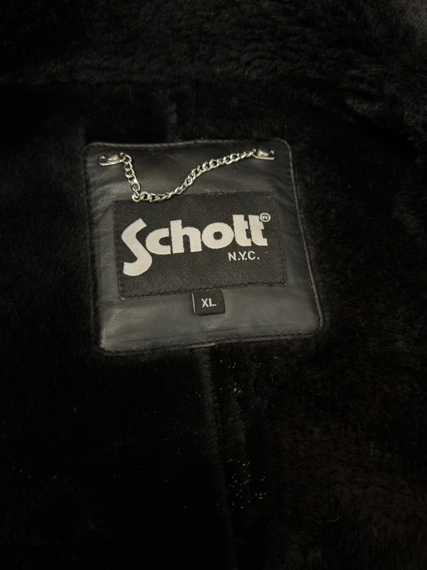 SCHOTT BOMBARDIER (LCW-1257) SHEARLING SHEEPSKIN JACKET  XL