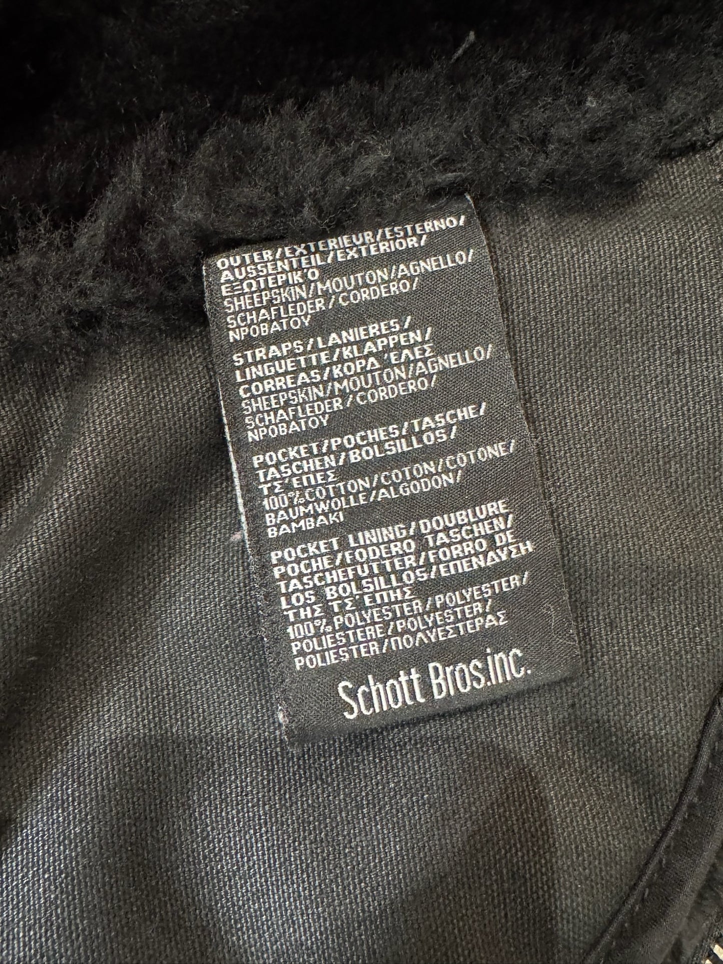 SCHOTT BOMBARDIER (LCW-1257) SHEARLING SHEEPSKIN JACKET  XL