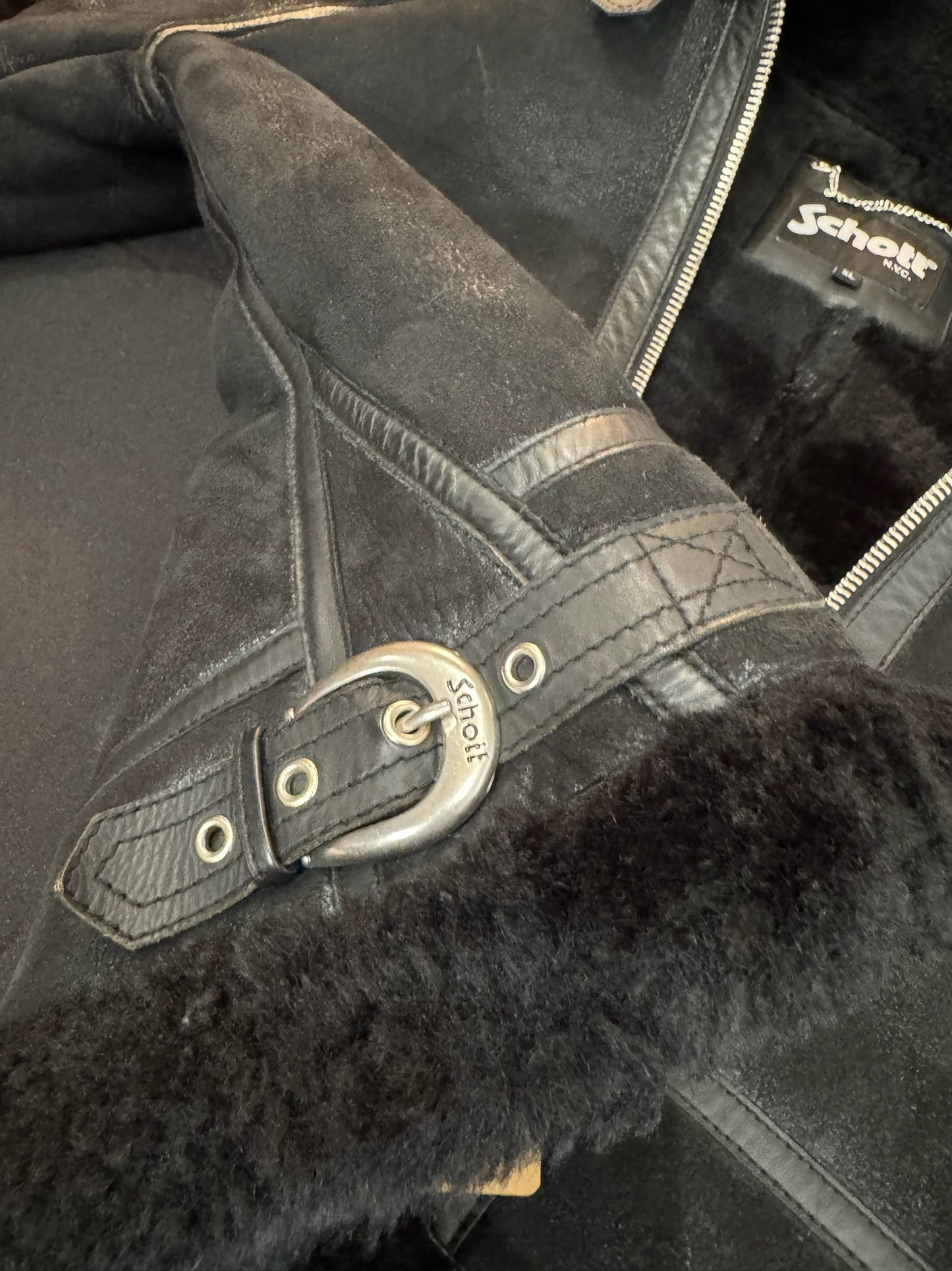 SCHOTT BOMBARDIER (LCW-1257) SHEARLING SHEEPSKIN JACKET  XL