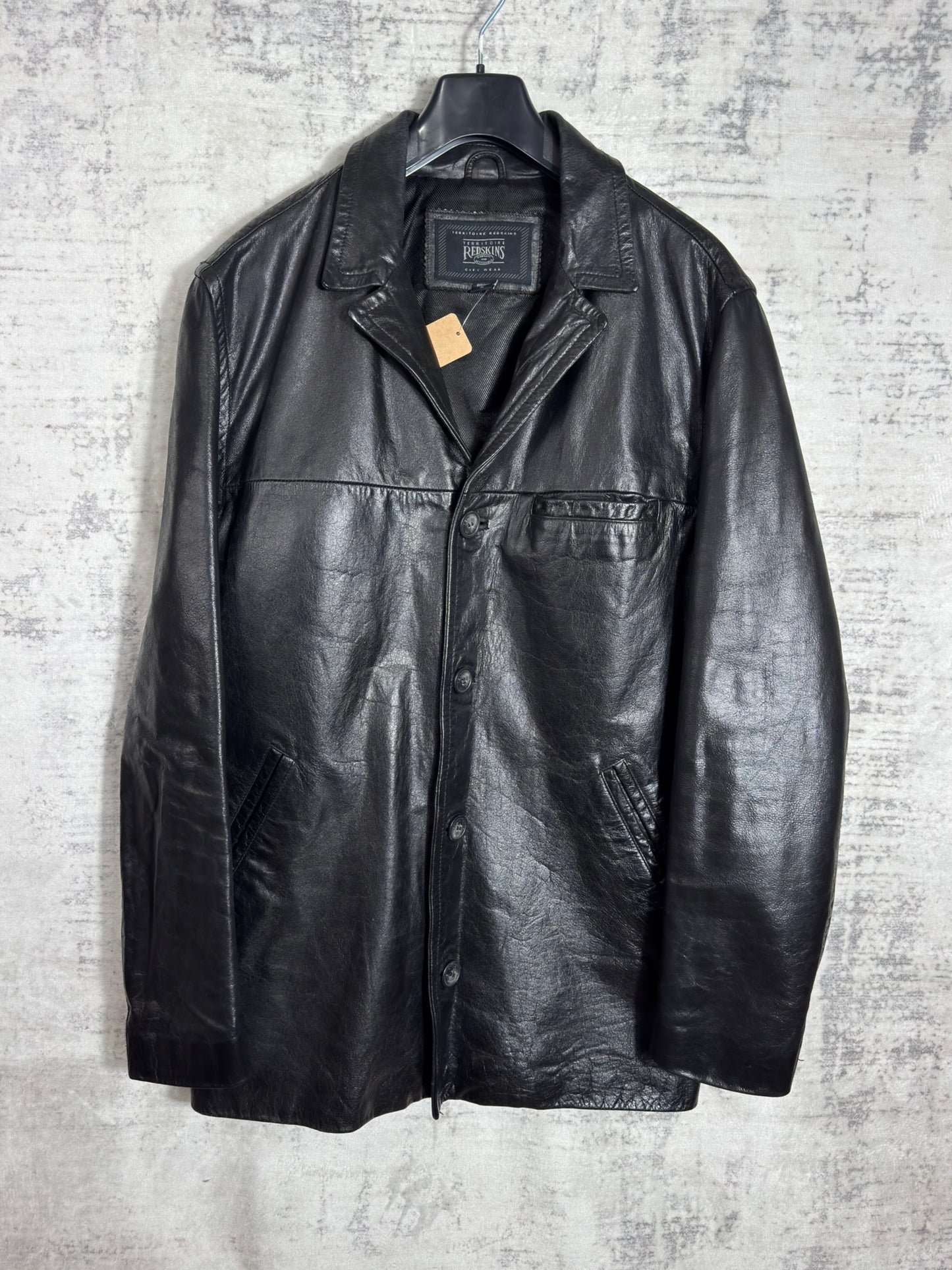 REDSKINS "CITY WEAR" LEATHER COAT JACKET  SZ: L