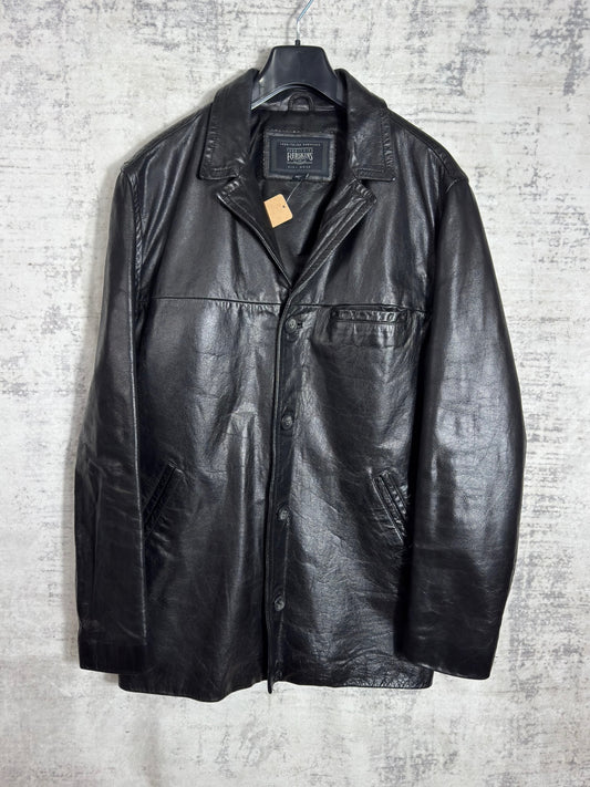 REDSKINS "CITY WEAR" LEATHER COAT JACKET  SZ: L