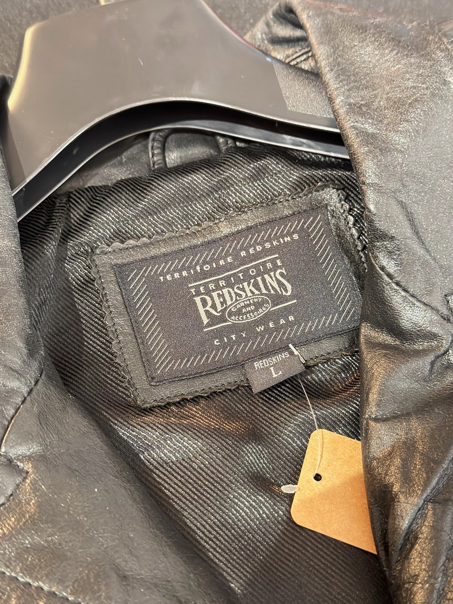 REDSKINS "CITY WEAR" LEATHER COAT JACKET  SZ: L