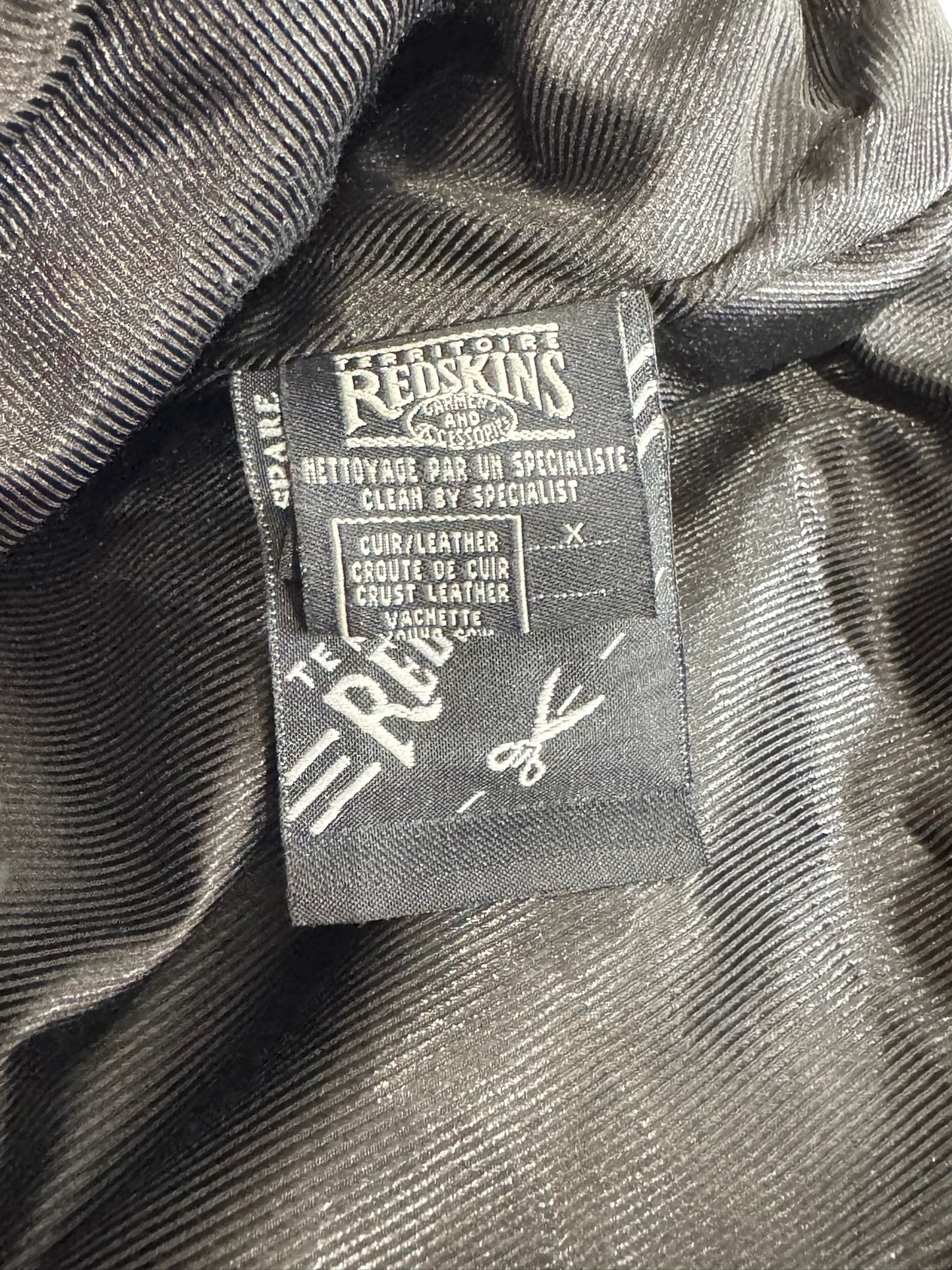 REDSKINS "CITY WEAR" LEATHER COAT JACKET  SZ: L