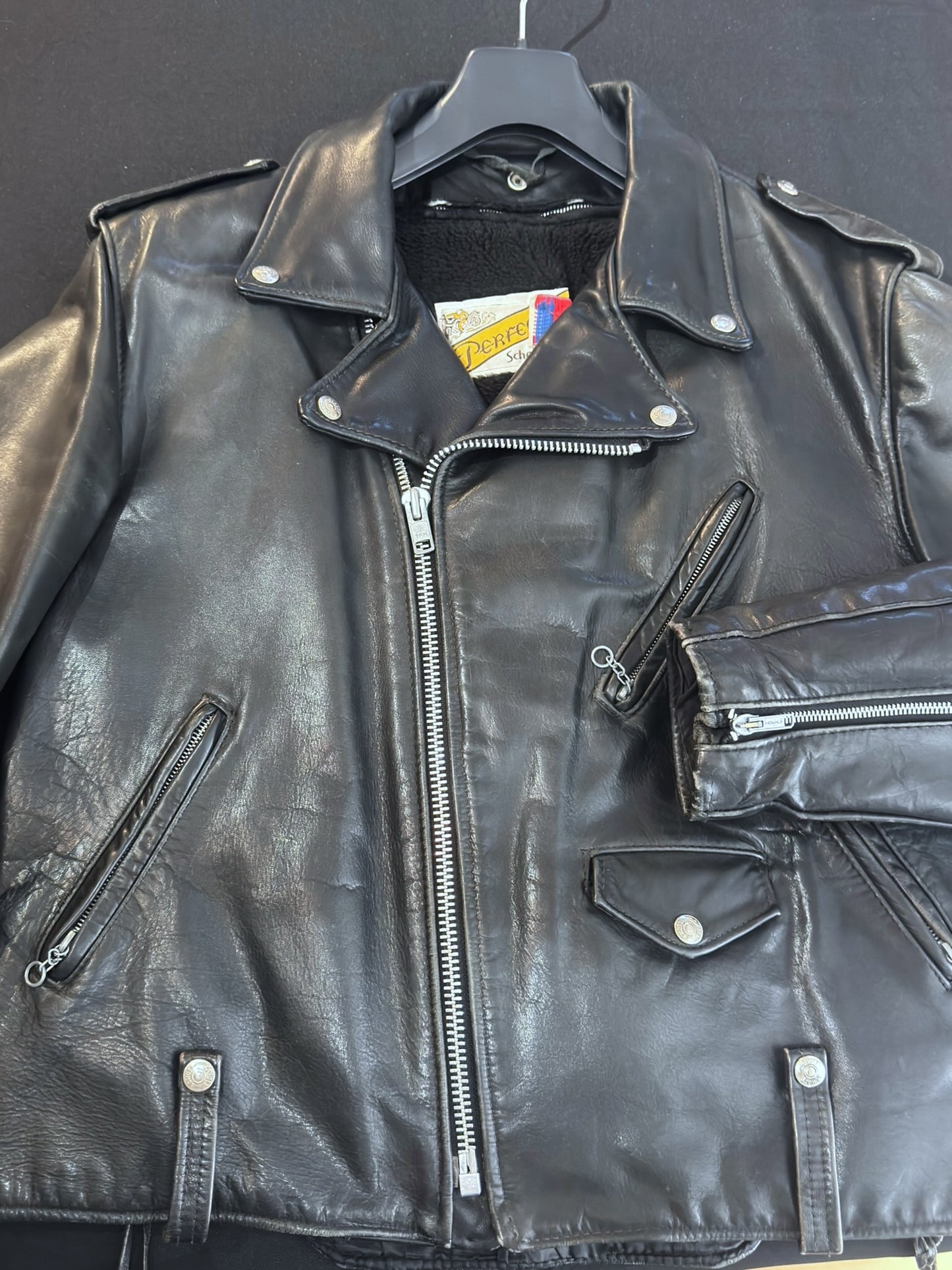 VINTAGE 90s SCHOTT N.Y.C 125 PERFECTO LINED JACKET  SZ: 44