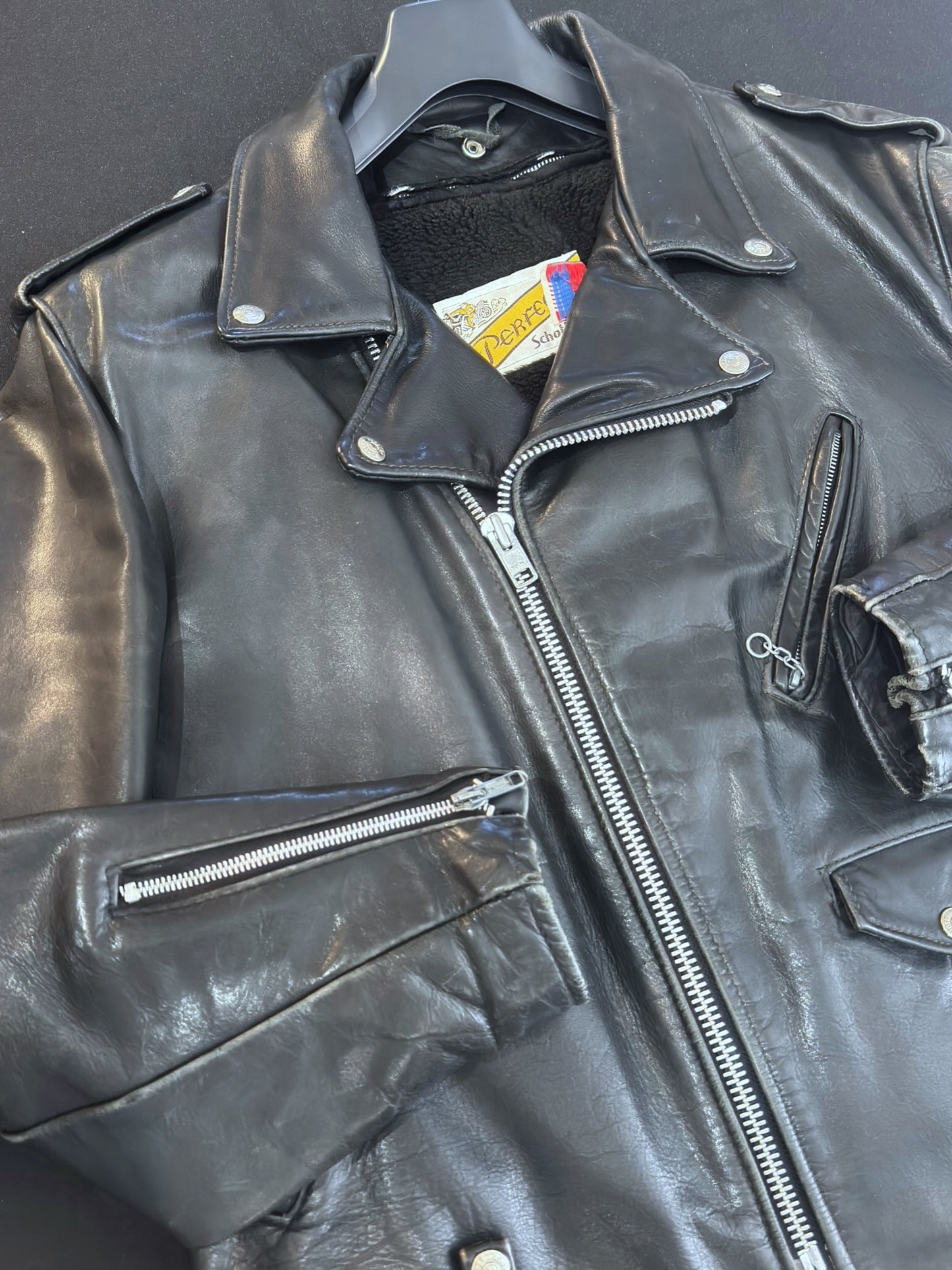 VINTAGE 90s SCHOTT N.Y.C 125 PERFECTO LINED JACKET  SZ: 44
