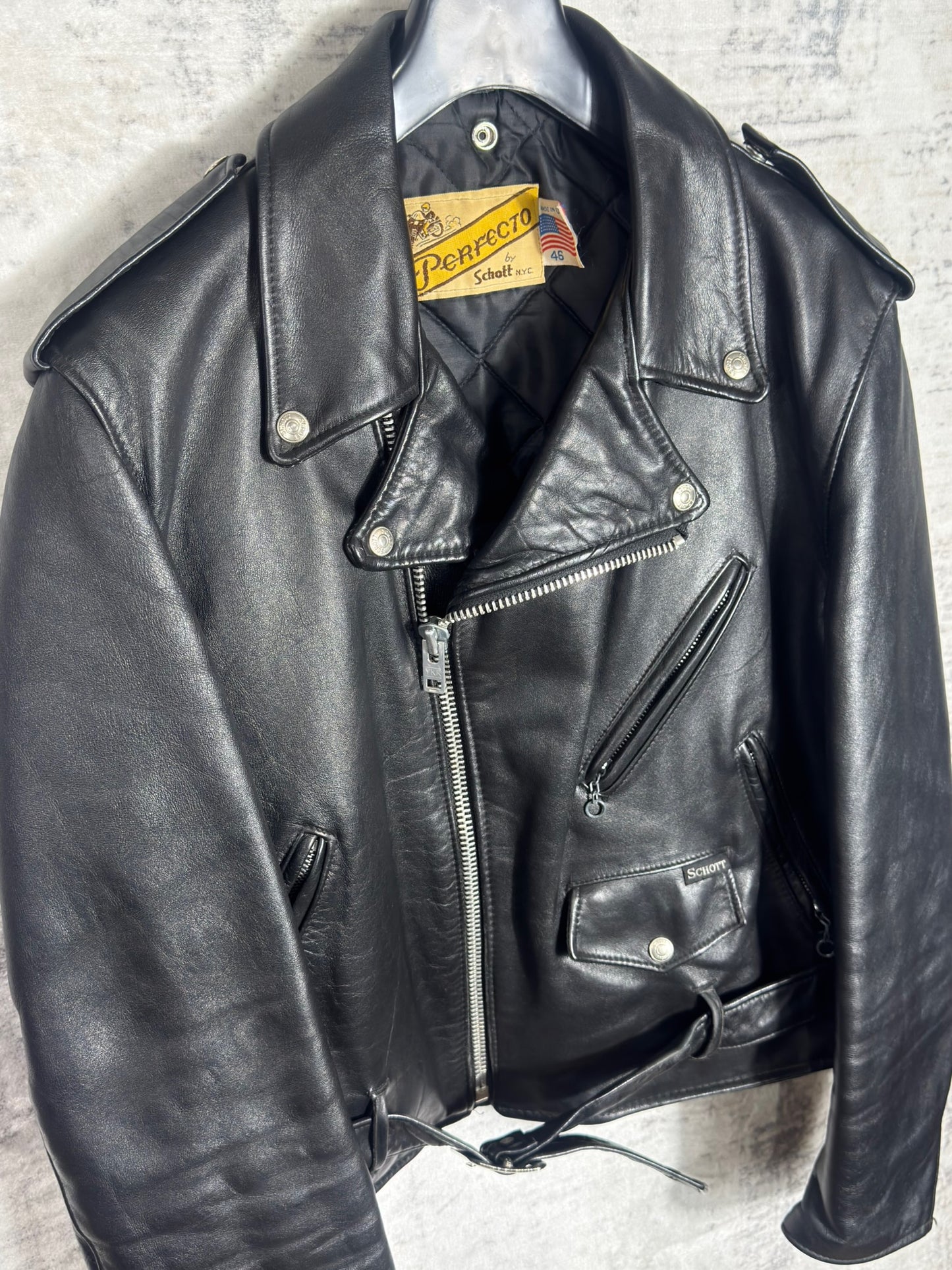 VINTAGE 80s SCHOTT N.Y.C 618 PERFECTO JACKET  SZ: 46