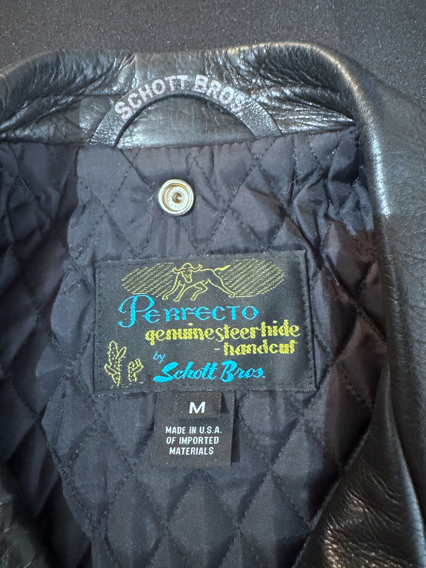 SCHOTT N.Y.C 519 "GENUINE STEERHIDE-HANDCUT" PERFECTO JACKET SZ: M