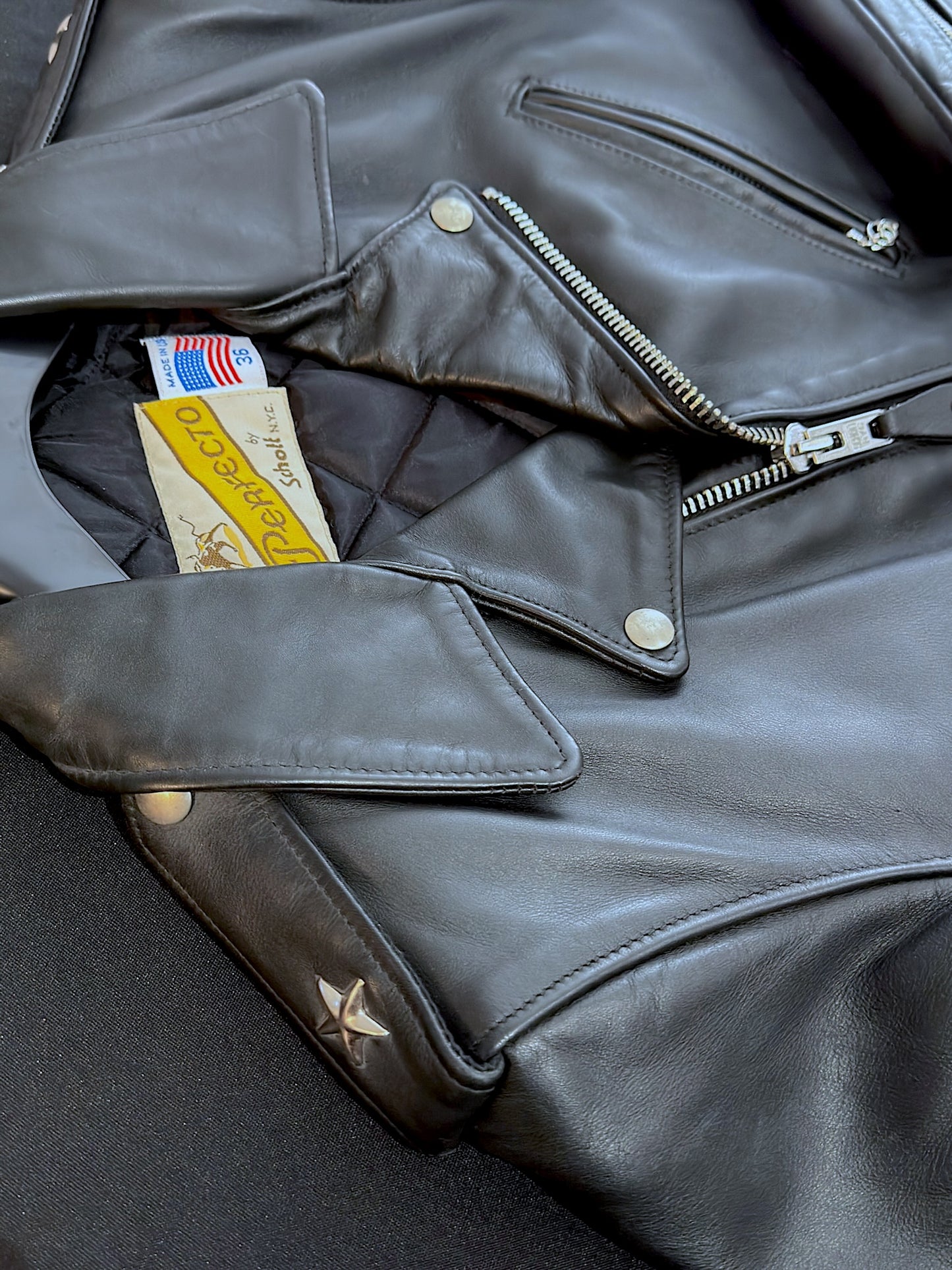 SCHOTT N.Y.C 613 "STARS" PERFECTO JACKET SZ: 36