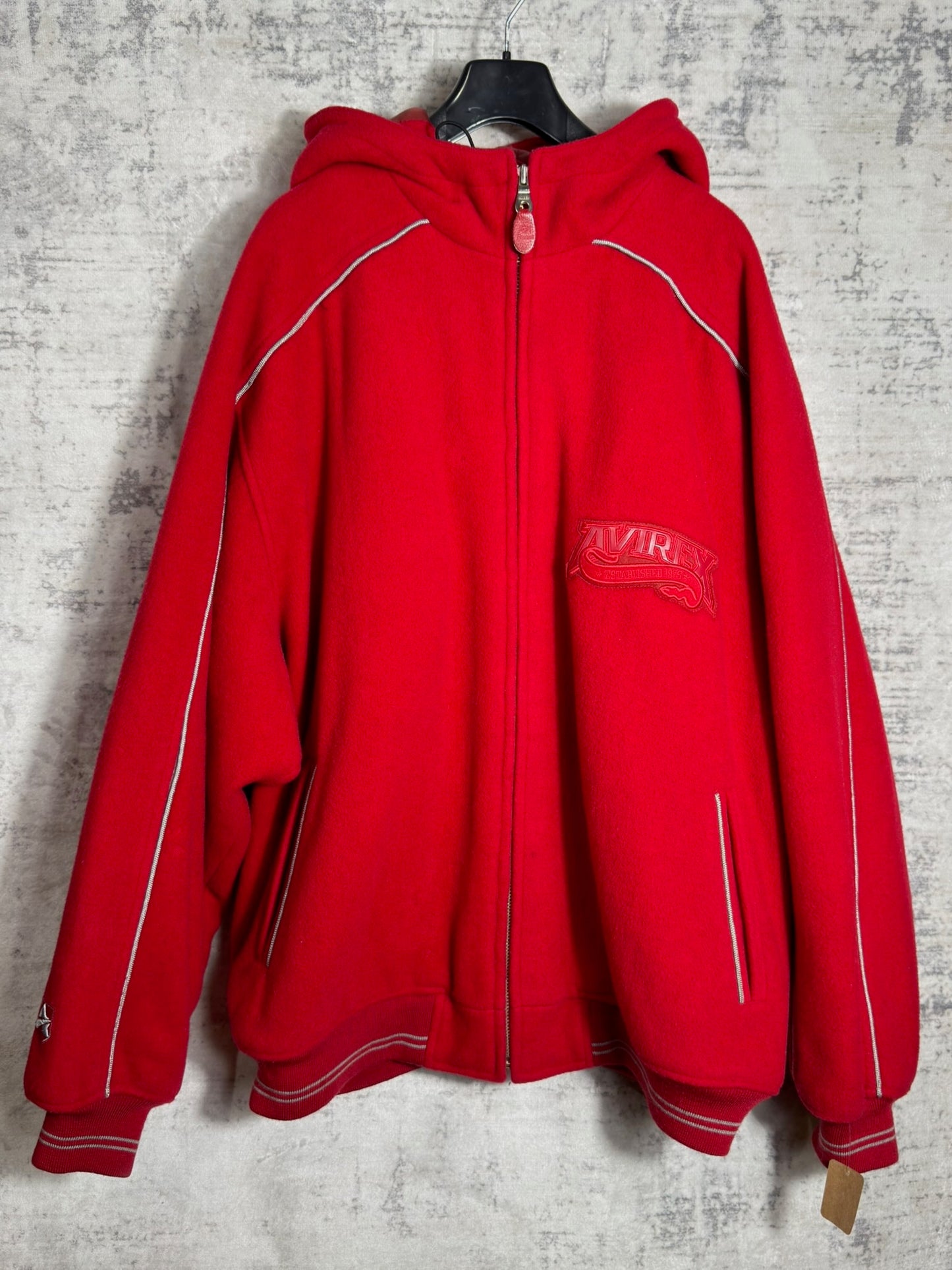 Y2K AVIREX "HOODED" RED JACKET SZ: 3XL