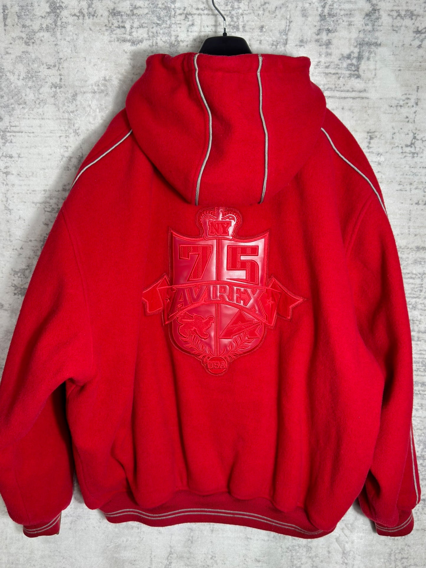 Y2K AVIREX "HOODED" RED JACKET SZ: 3XL