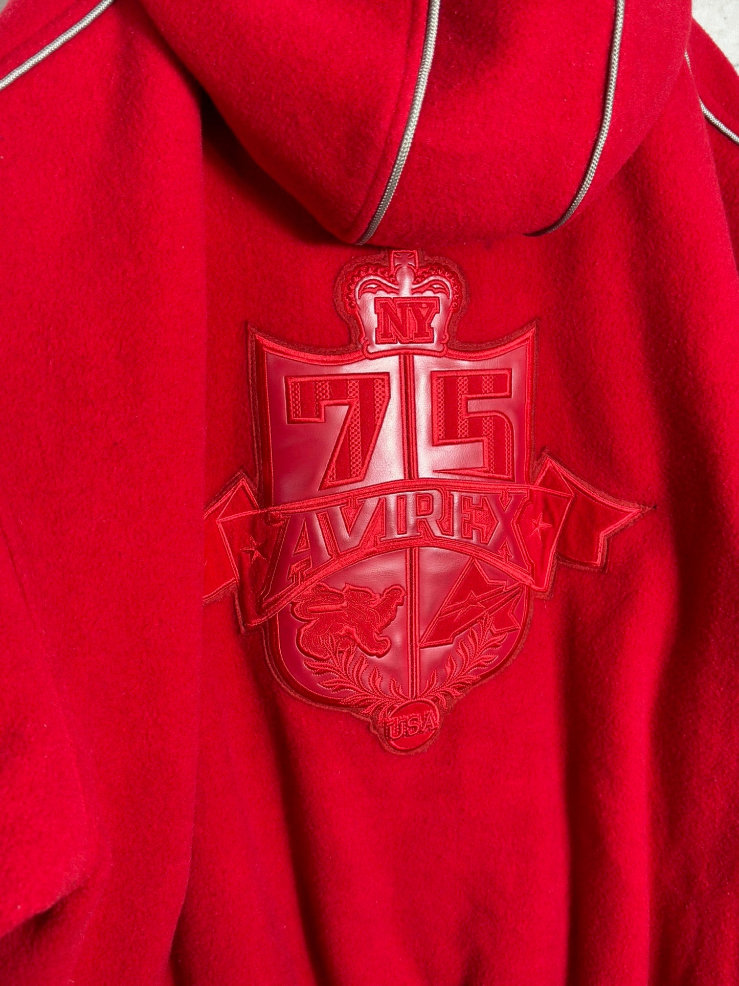 Y2K AVIREX "HOODED" RED JACKET SZ: 3XL