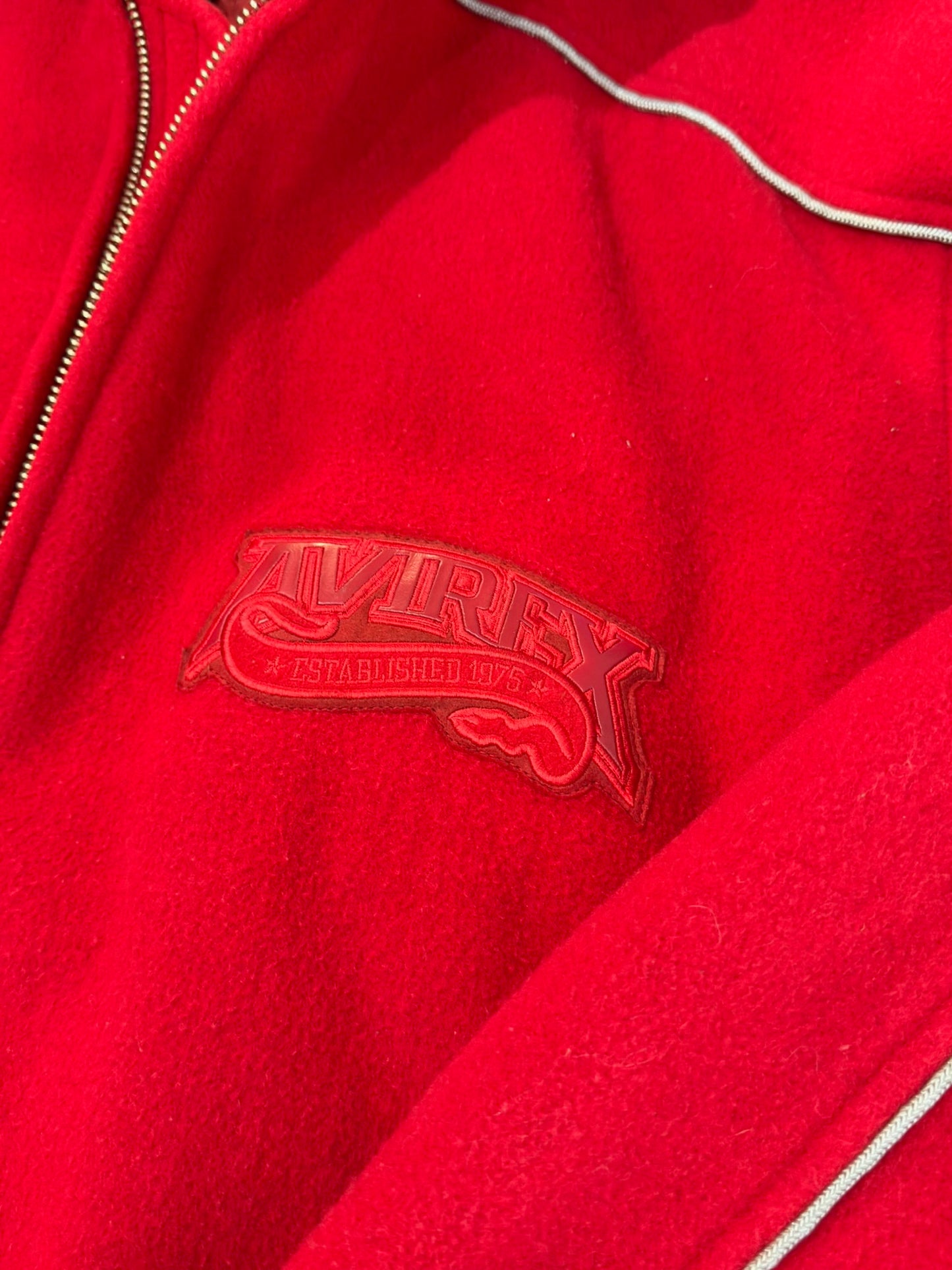 Y2K AVIREX "HOODED" RED JACKET SZ: 3XL