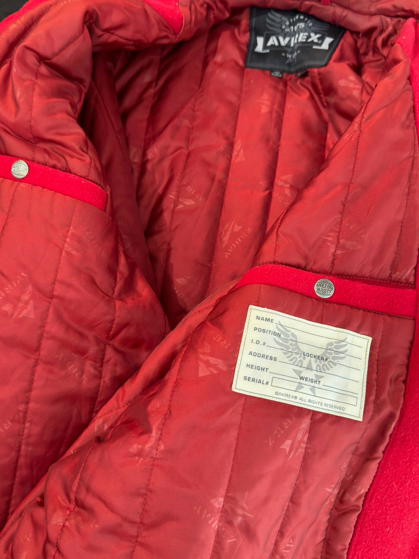 Y2K AVIREX "HOODED" RED JACKET SZ: 3XL