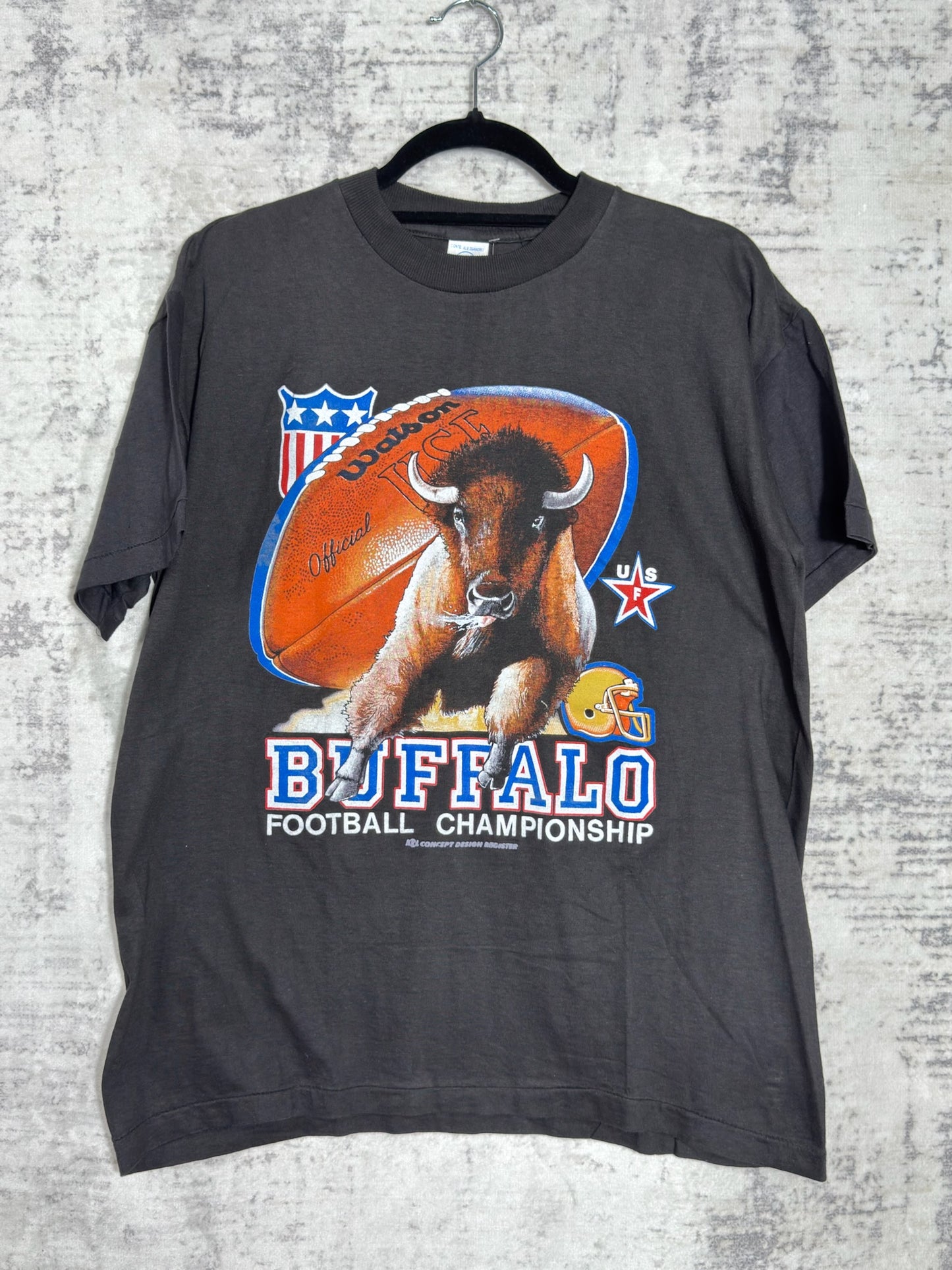 BOOTLEG VINTAGE 90s BUFFALO BILLS "CHAMPIONSHIP" T-SHIRT SZ: M