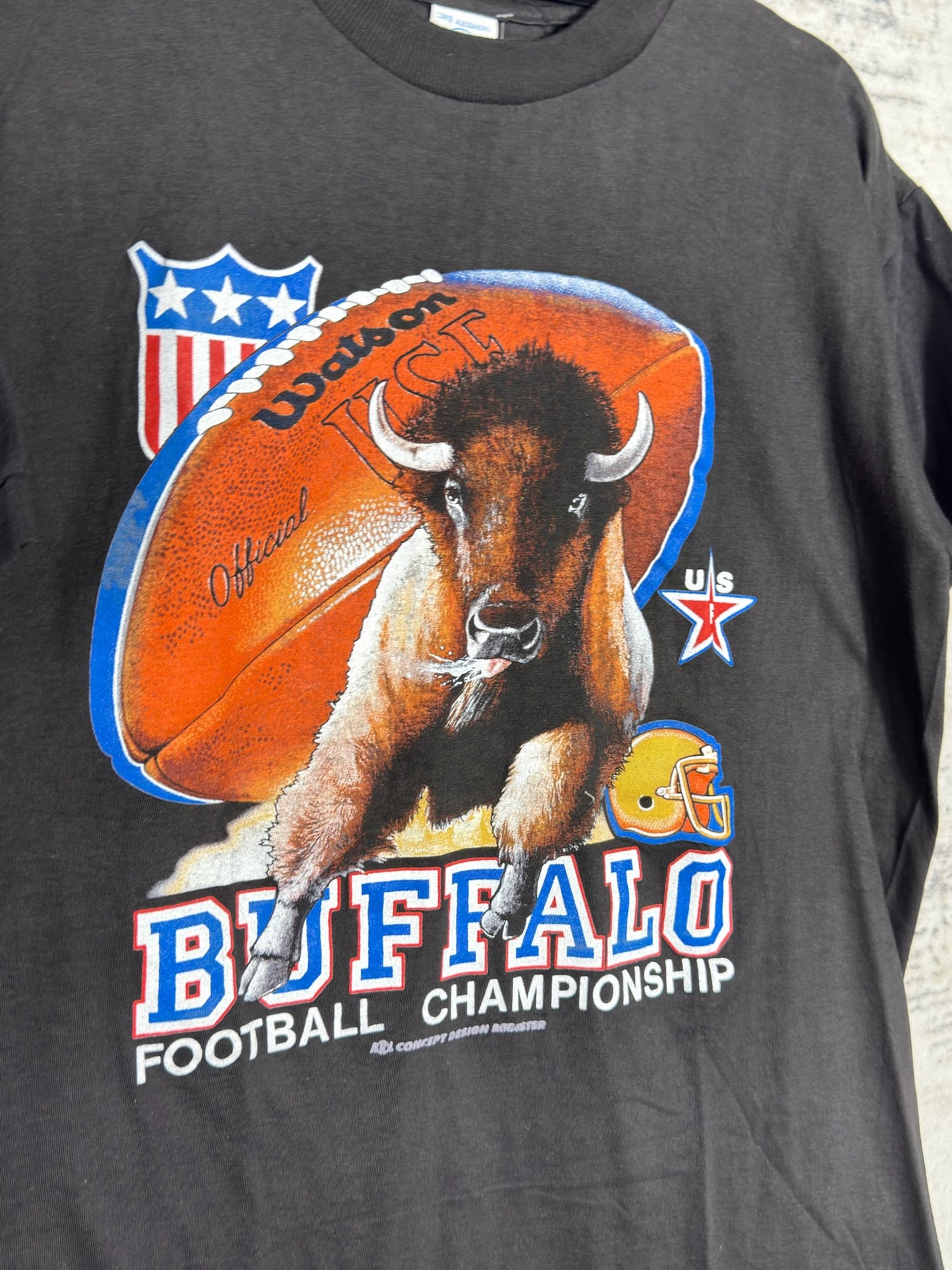 BOOTLEG VINTAGE 90s BUFFALO BILLS "CHAMPIONSHIP" T-SHIRT SZ: M
