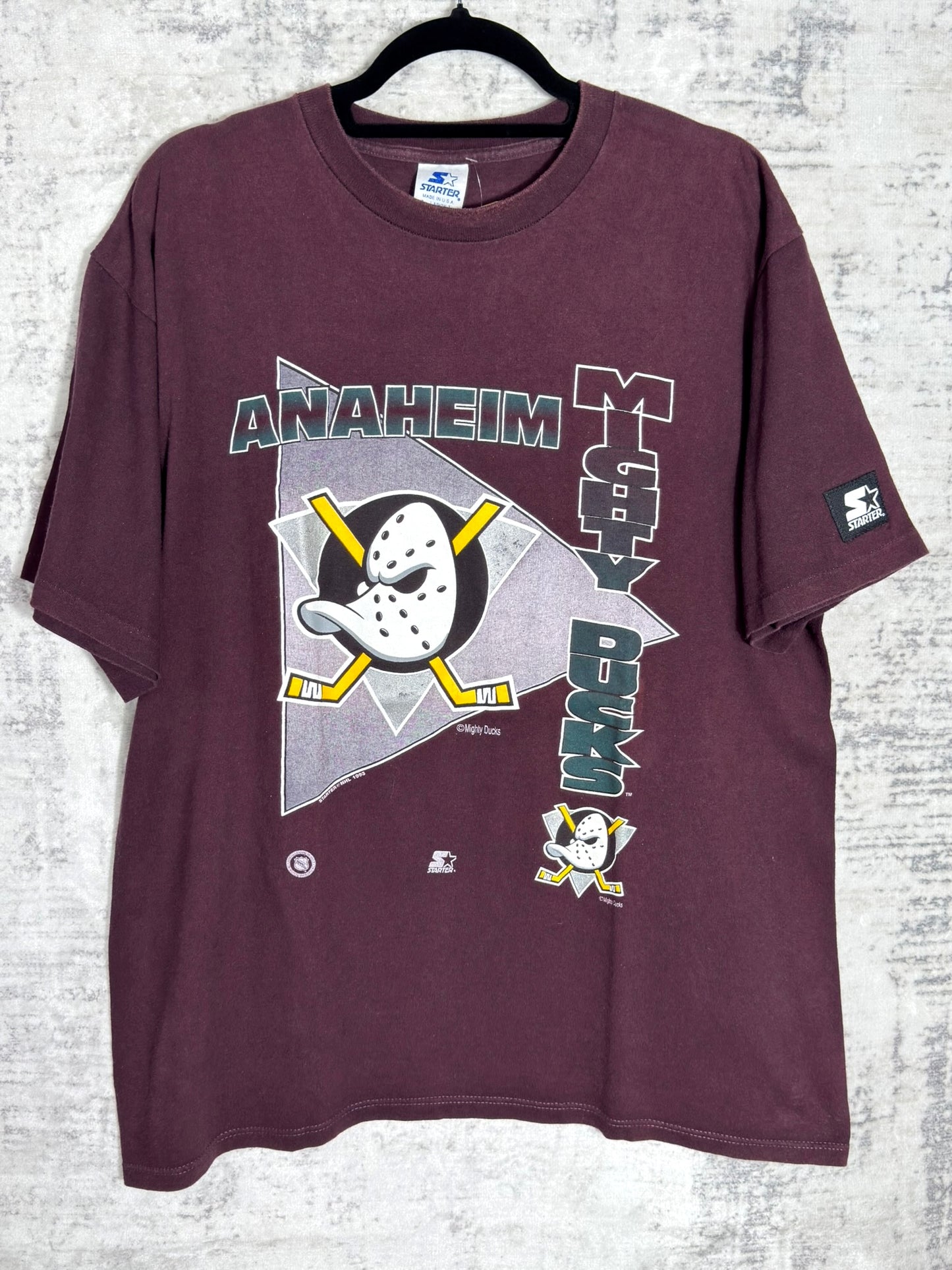 VINTAGE 1993 MIGHTY DUCKS STARTER T-SHIRT SZ: L