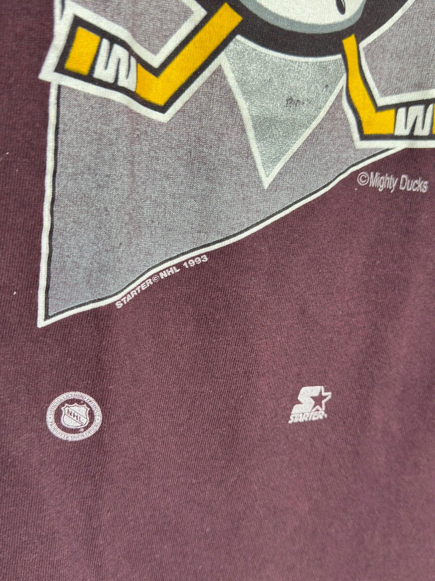 VINTAGE 1993 MIGHTY DUCKS STARTER T-SHIRT SZ: L