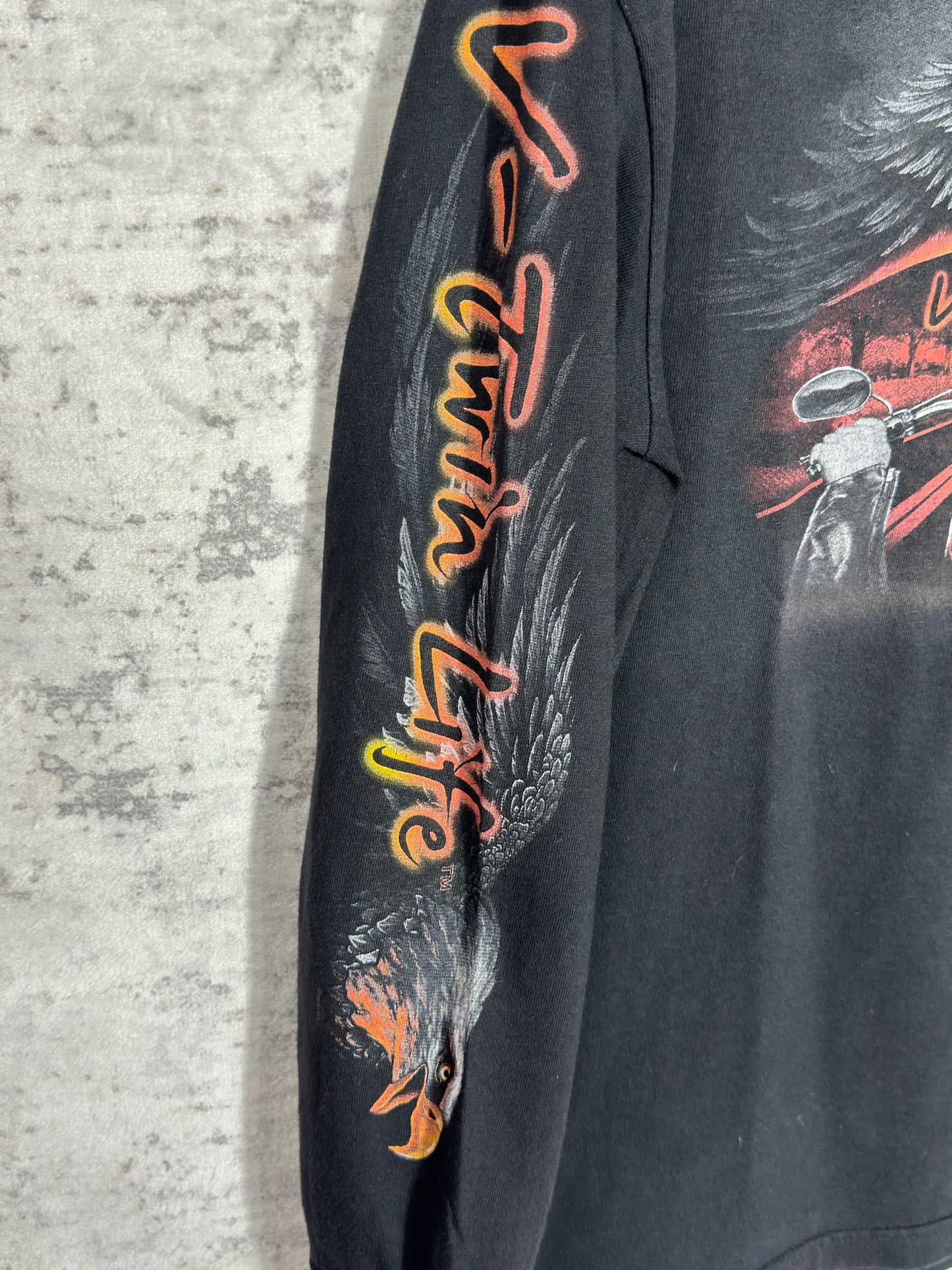 V-TWIN LIFE "EAGLE & BIKER" LONGSLEEVES T-SHIRT SZ: M