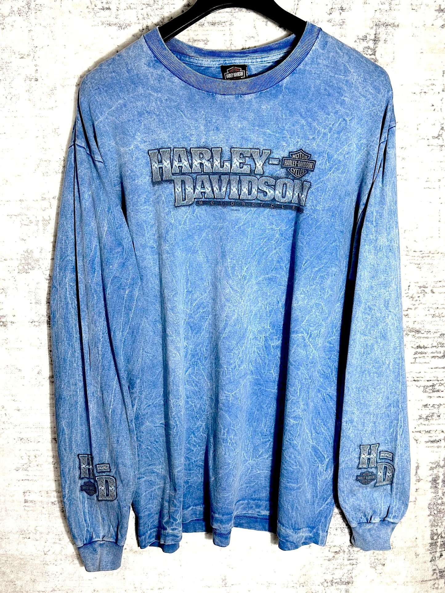 Y2k 2004 HARLEY DAVIDSON "ACID WASH" LONGSLEEVES T-SHIRT SZ: XL