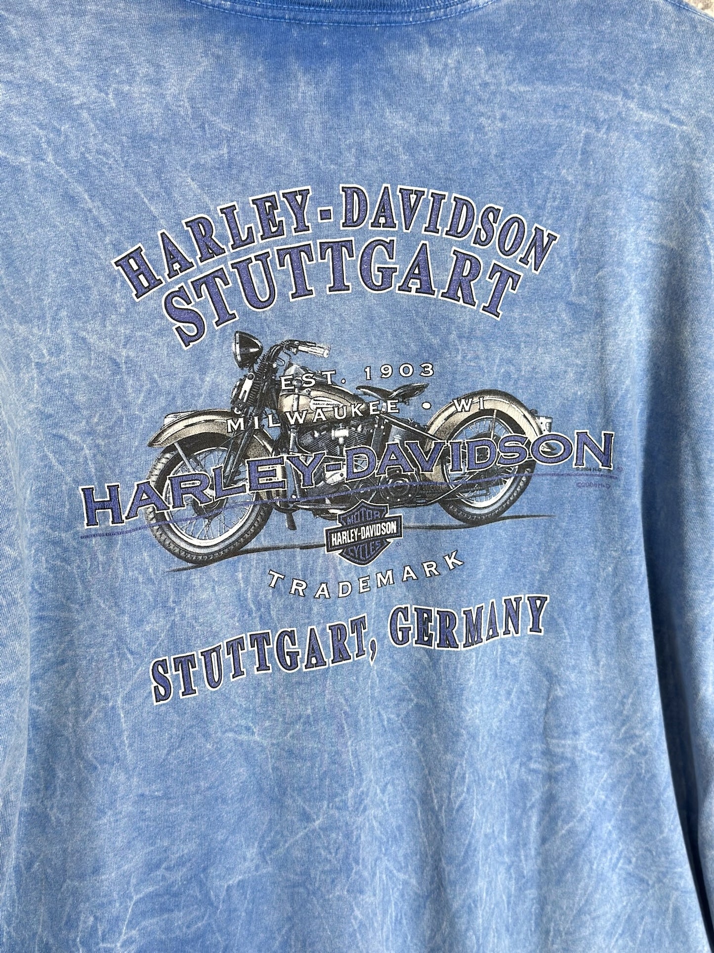 Y2k 2004 HARLEY DAVIDSON "ACID WASH" LONGSLEEVES T-SHIRT SZ: XL