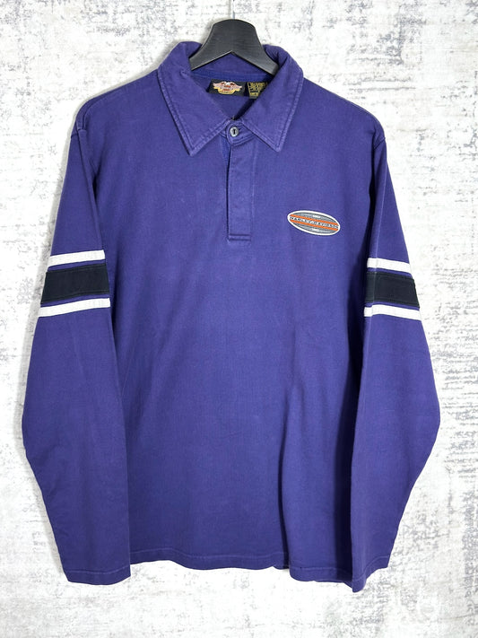 VINTAGE 90s HARLEY DAVIDSON LONGSLEEVES POLO SZ: M