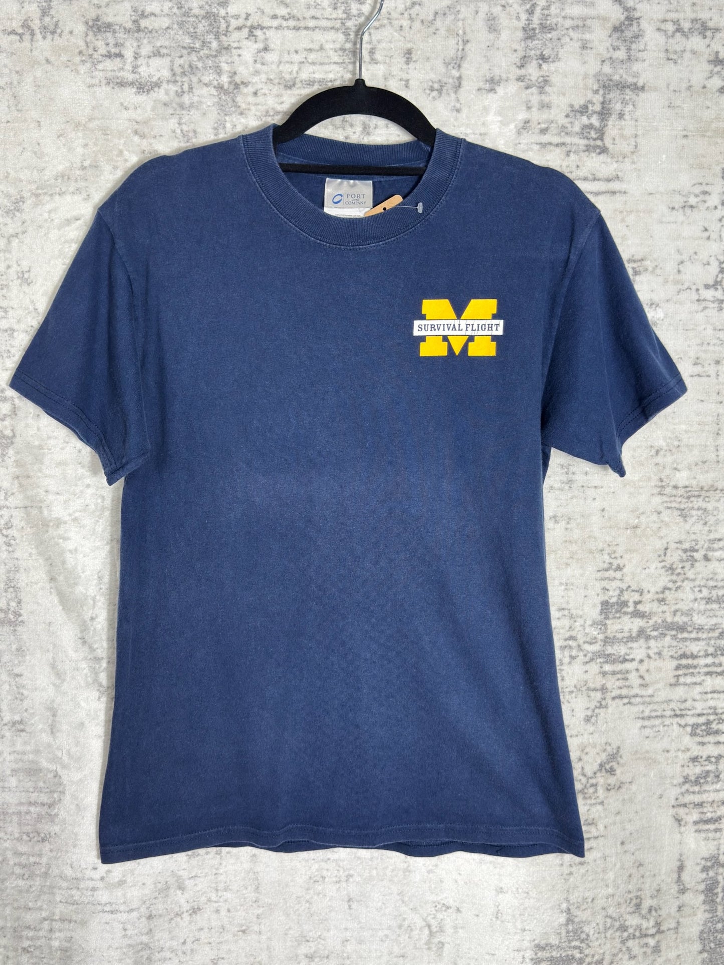 VINTAGE 90s UNIVERSITY OF MICHIGAN "SURVIVAL FLIGHT" T-SHIRT SZ: S