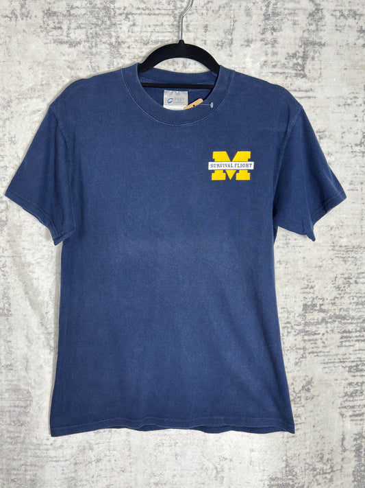 VINTAGE 90s UNIVERSITY OF MICHIGAN "SURVIVAL FLIGHT" T-SHIRT SZ: S